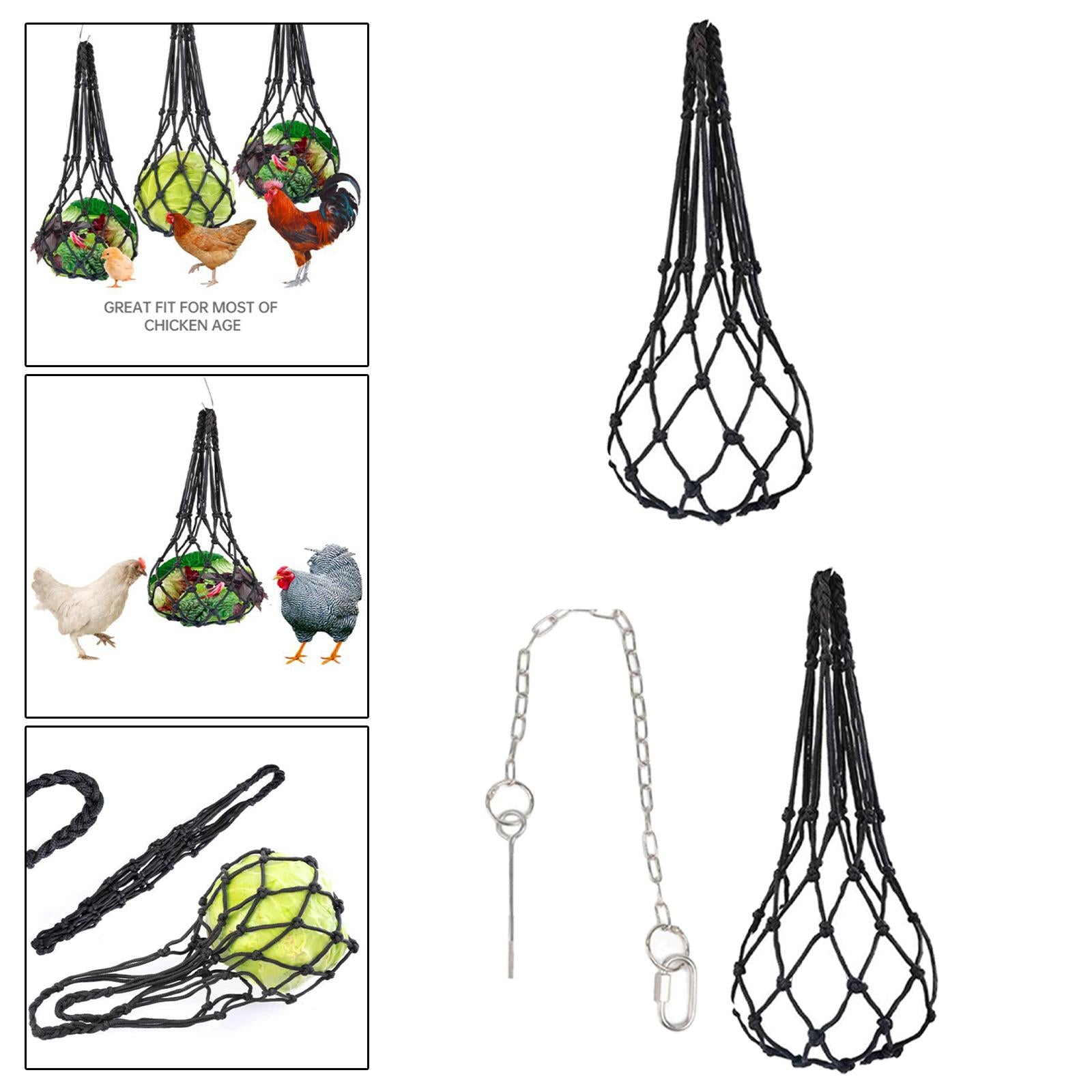 Vegetable Feeder String Bag Coop Toy Feeding Net Bag Chicken Accessories Net Bag