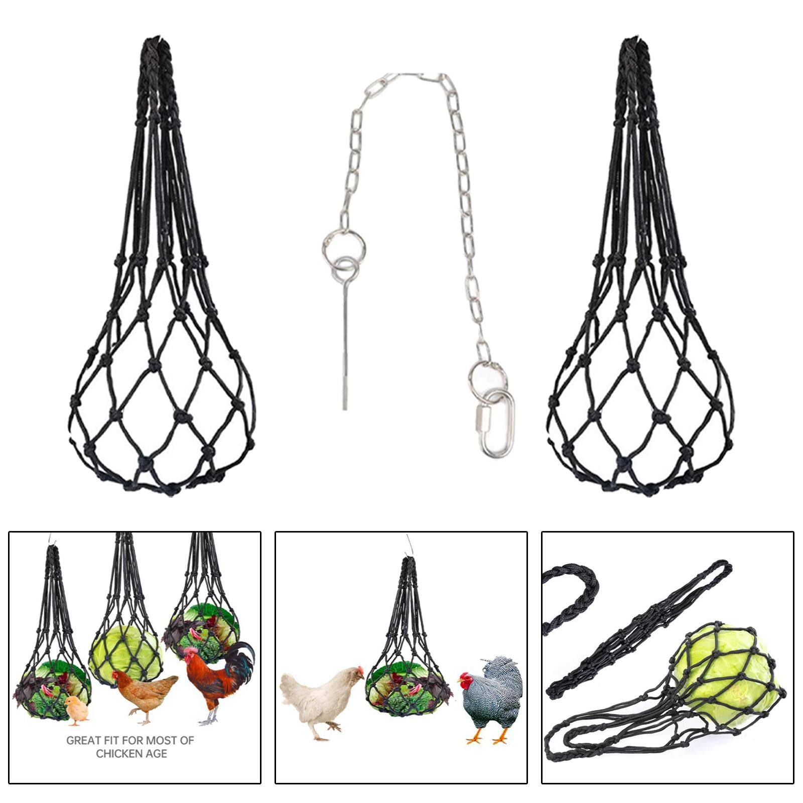 Vegetable Feeder String Bag Coop Toy Feeding Net Bag Chicken Accessories Net Bag