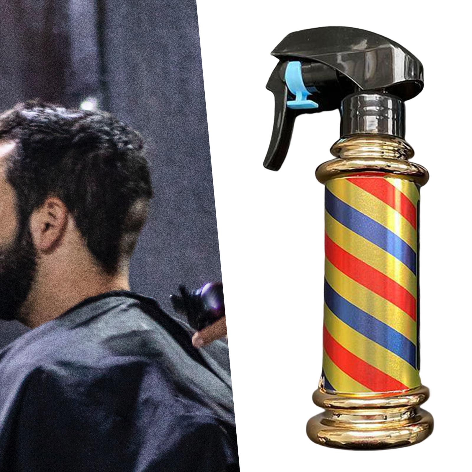 Multifunctional Barber Spray Bottle Retro Stripes for Salon Barber Studio Golden