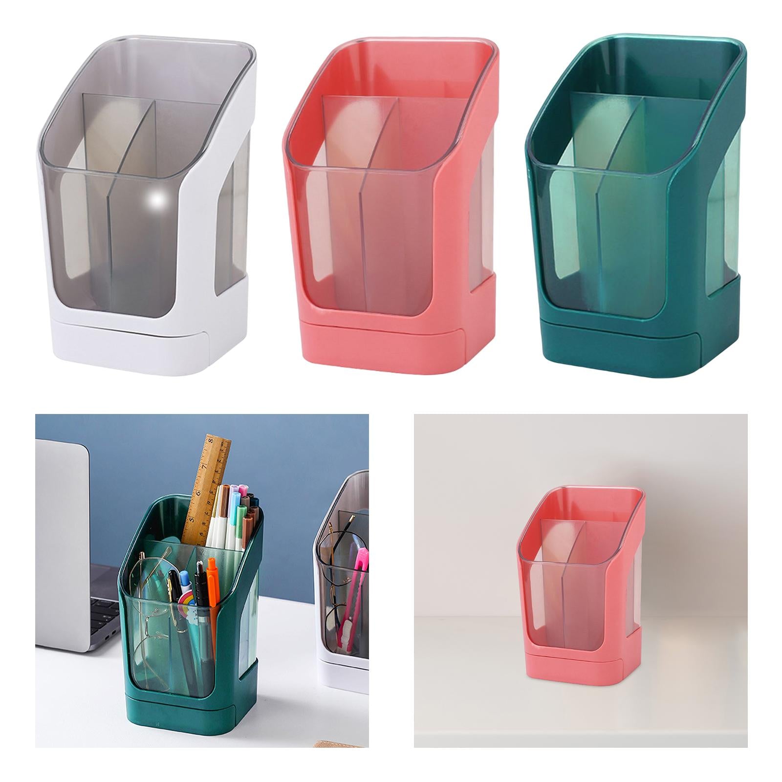 Desktop Organizer Divider Cosmetic Tools Holder Cup for Home Desk Vanity White