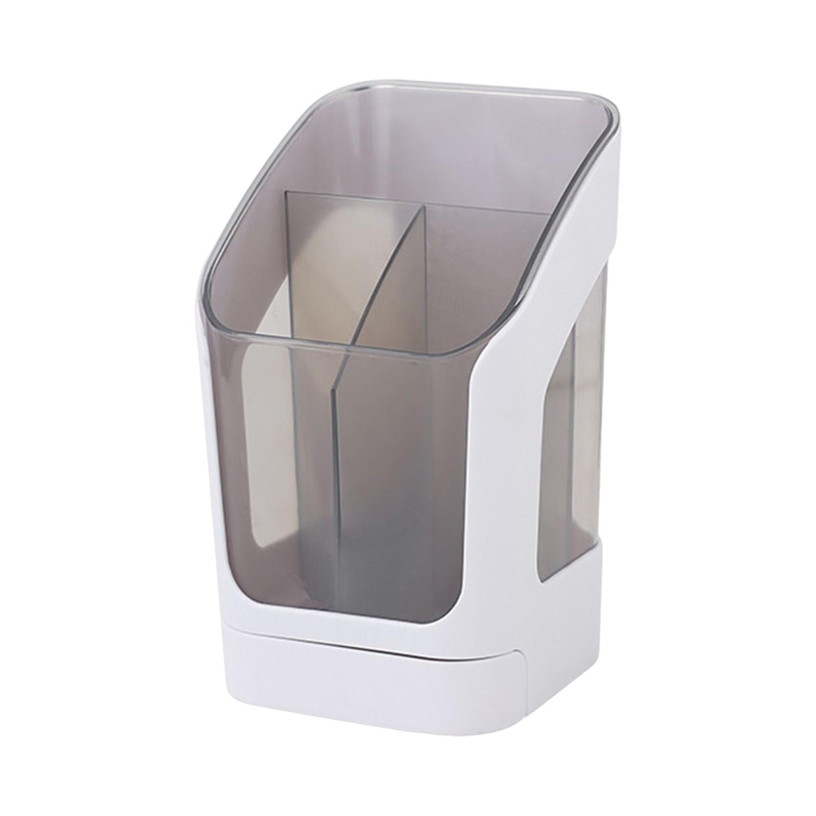 Desktop Organizer Divider Cosmetic Tools Holder Cup for Home Desk Vanity White