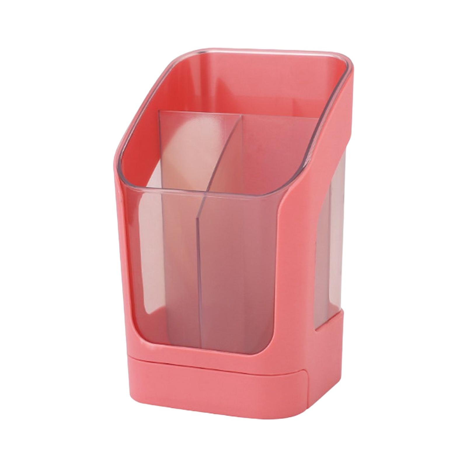 Desktop Organizer Divider Cosmetic Tools Holder Cup for Home Desk Vanity Pink