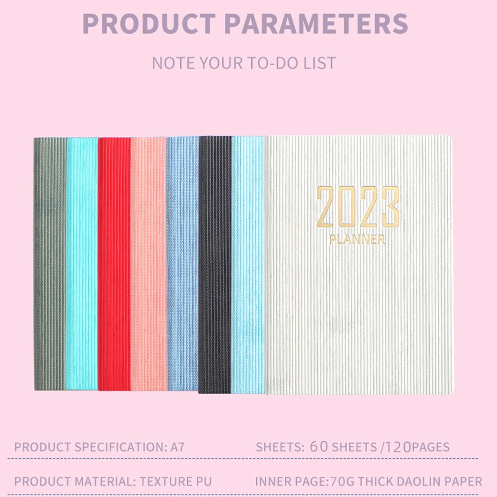 Monthly Planner 2023 Journal A7 Notebook Planner Notepads Project Planning Black
