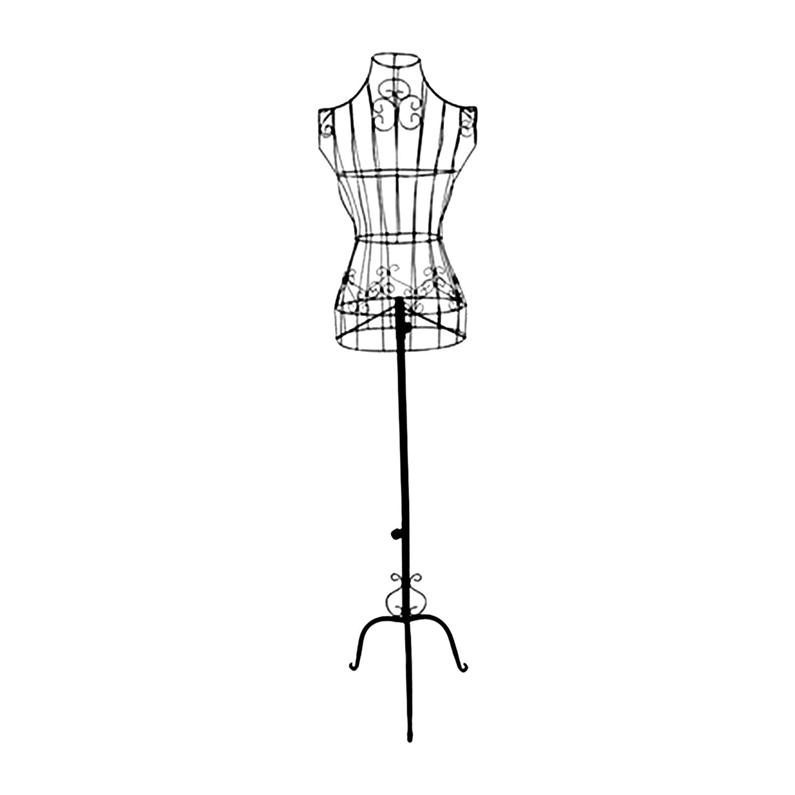 Iron Female Mannequin Manikin Torso Upper Body for Tailor Display Clothes Black