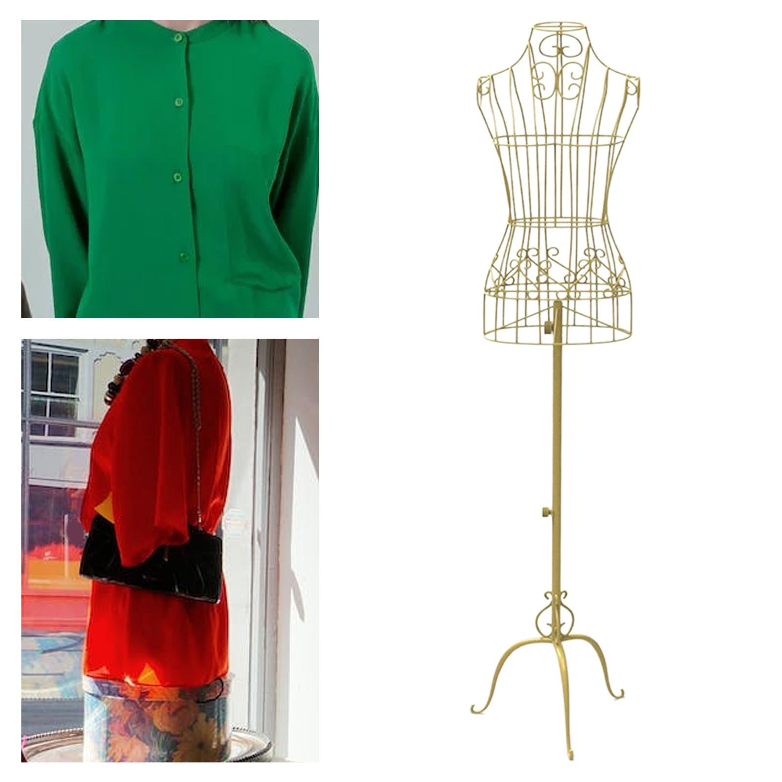 Iron Female Mannequin Manikin Torso Upper Body for Tailor Display Clothes Aureate