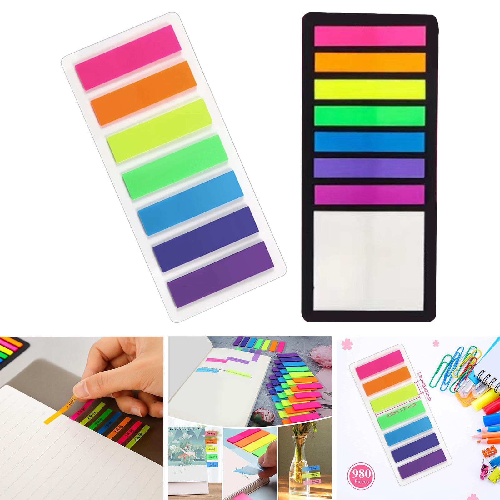 4xIndex Tabs Writable Page Sticky Notes for Diaries Book Markers Magazines Seven Colors