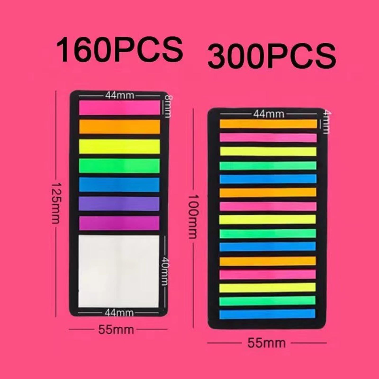 2Pcs Fluorescent Sticky Tabs Sticky Notes Flags Stickers for Magazines