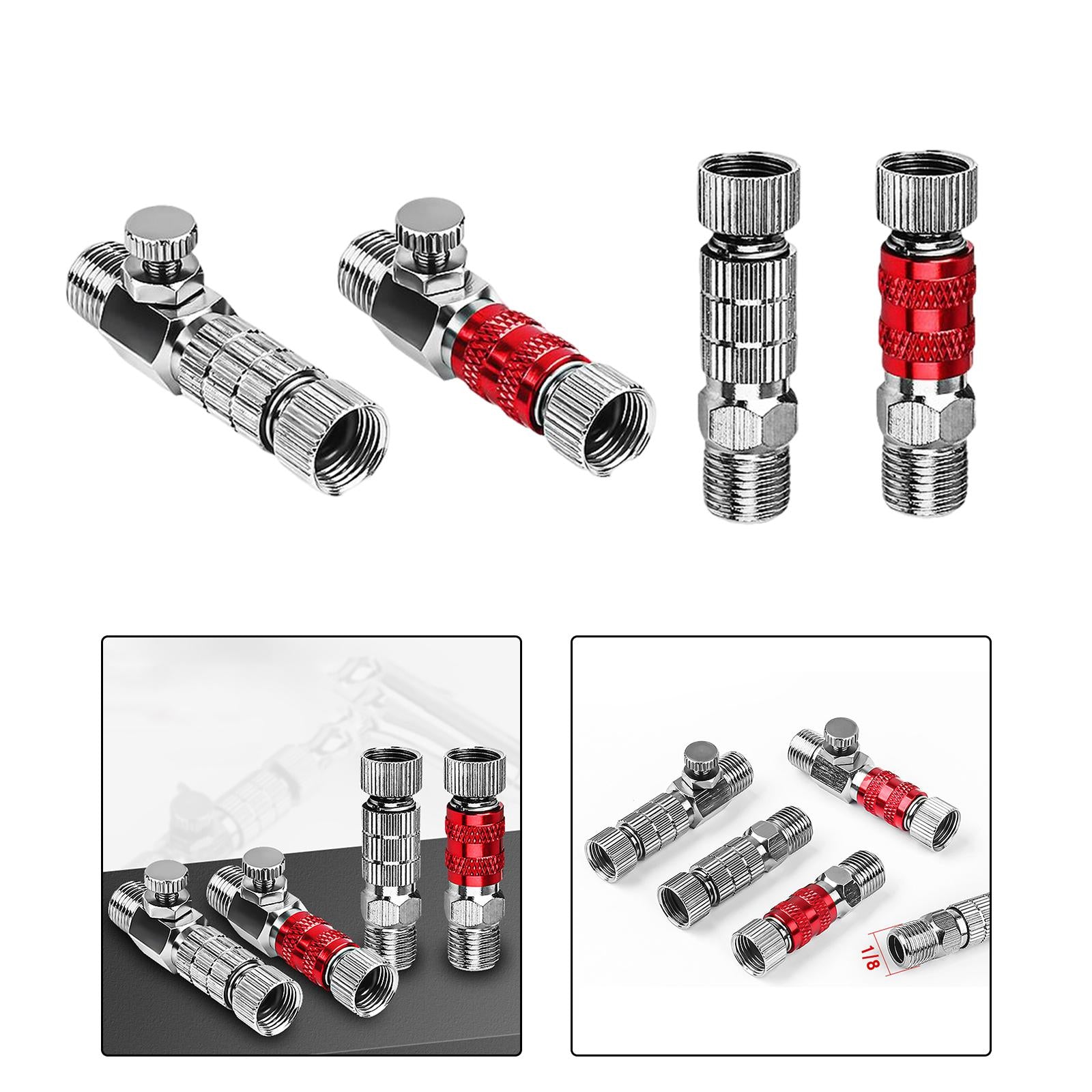 Coupling Adapter Airbrush Quick Connecter Professional for Fitting Connector Adjustable Argent
