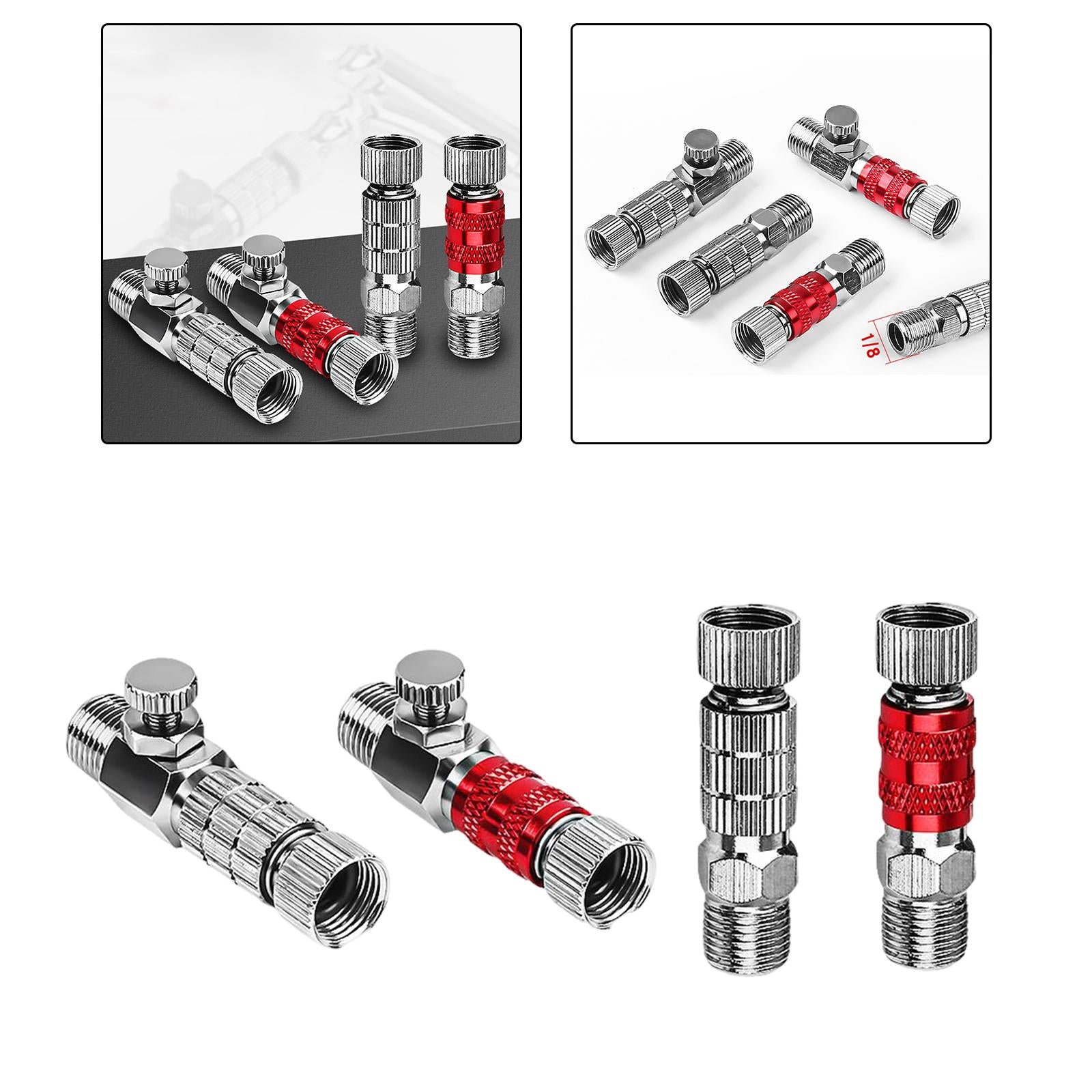 Coupling Adapter Airbrush Quick Connecter Professional for Fitting Connector Adjustable Argent