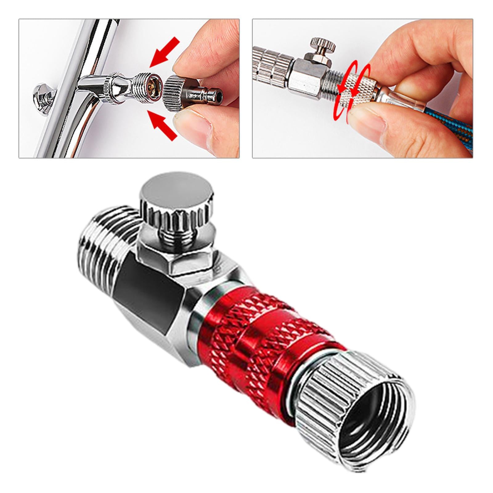 Coupling Adapter Airbrush Quick Connecter Professional for Fitting Connector Adjustable Red