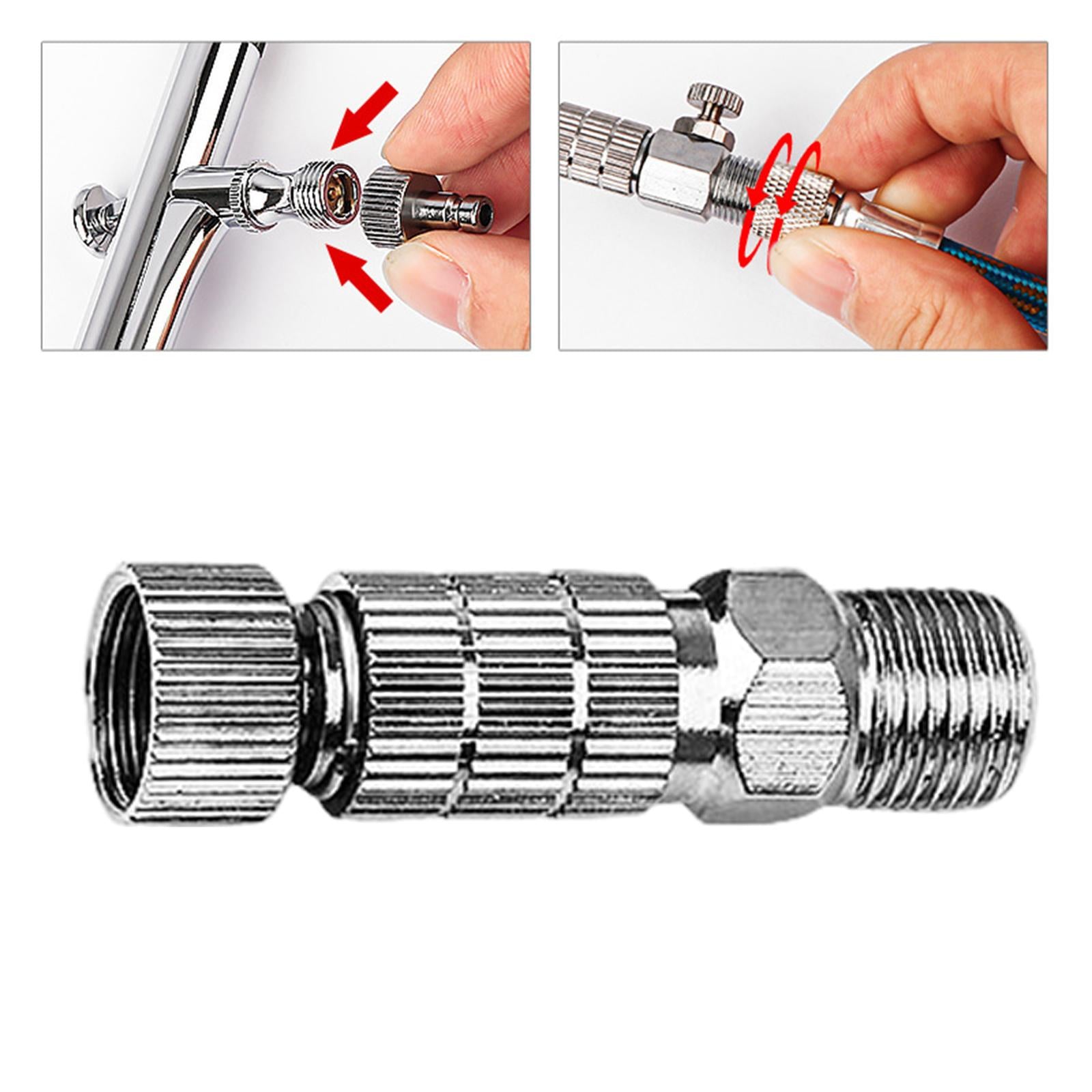 Coupling Adapter Airbrush Quick Connecter Professional for Fitting Connector unadjustable Argent