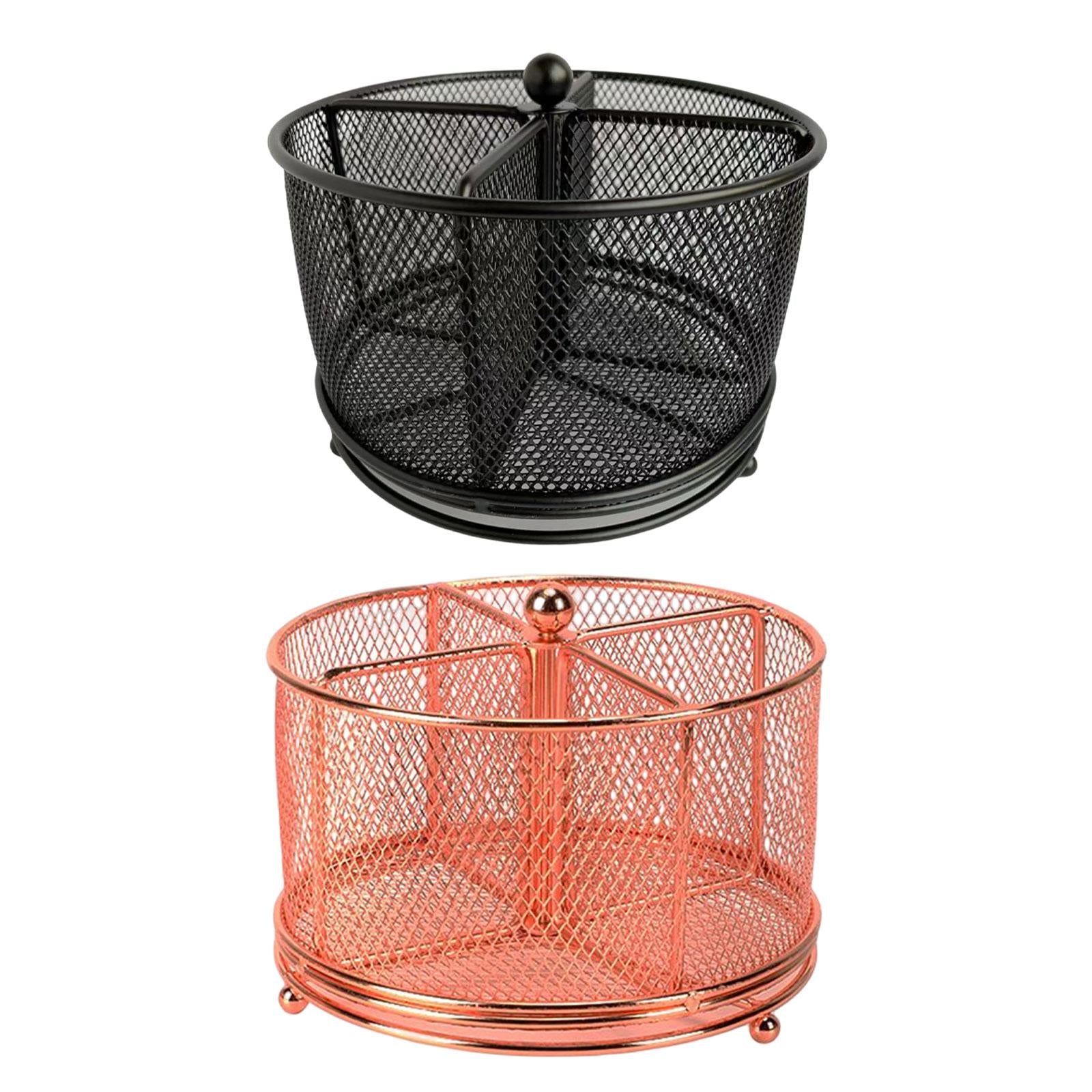Desk Organizer Storage Box 360 Degrees Rotating Pencil Holder for Office Pink