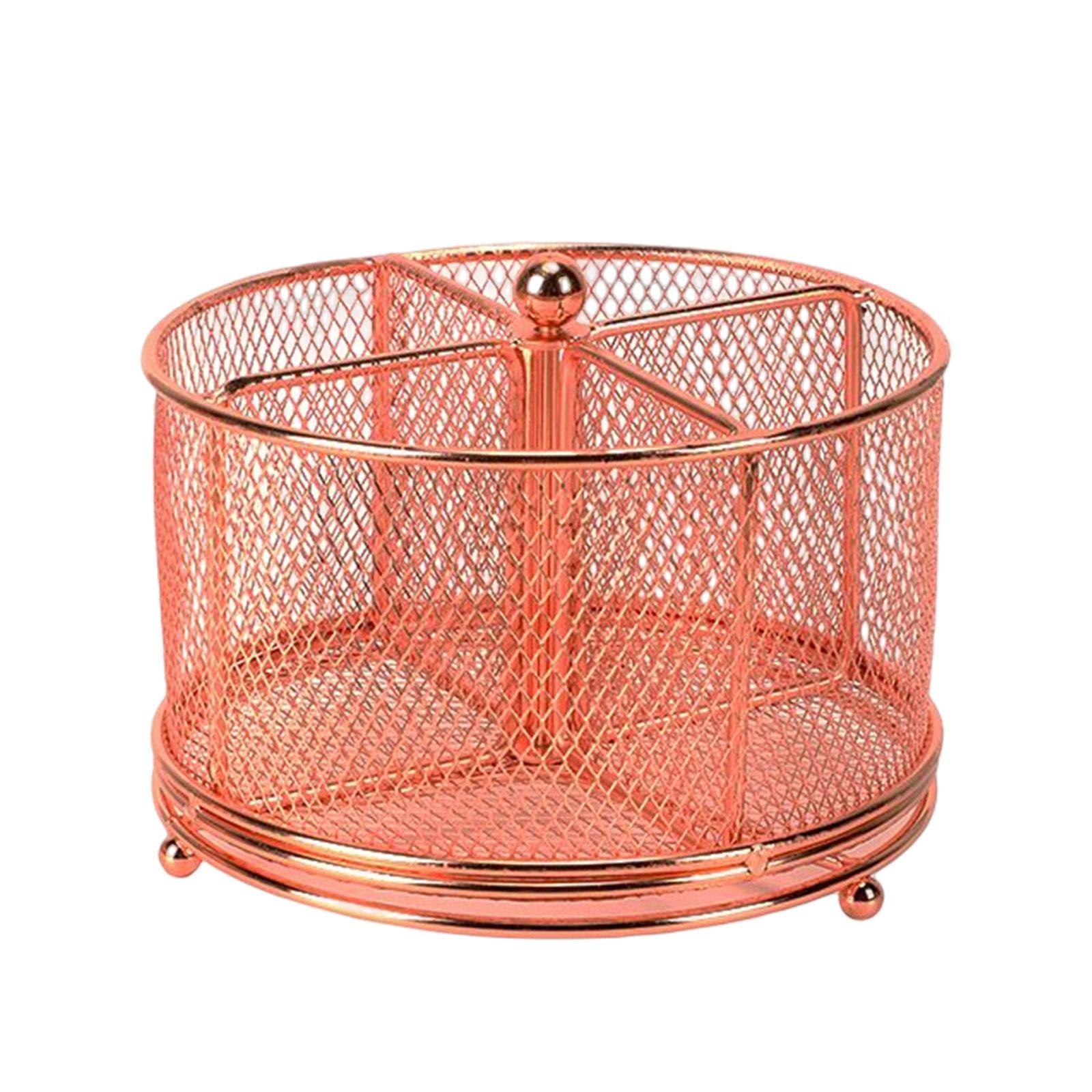 Desk Organizer Storage Box 360 Degrees Rotating Pencil Holder for Office Pink