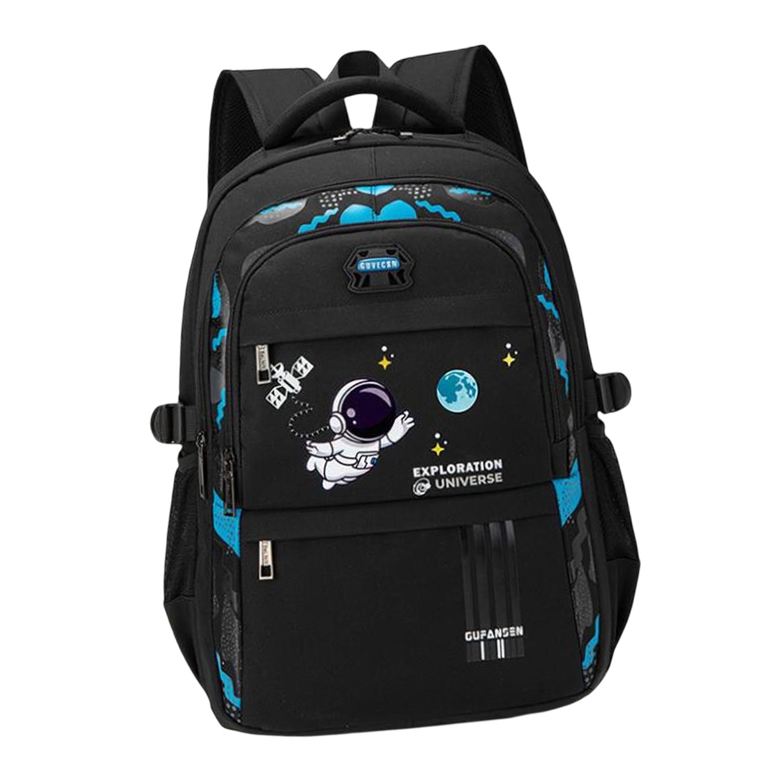 Astronaut Children's Backpack Cute Adjustable Shoulder Strap for Hiking Small Black