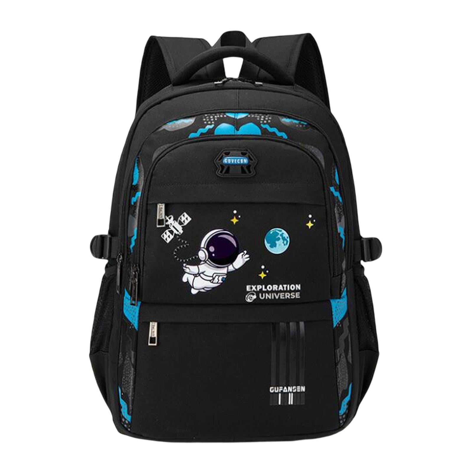 Astronaut Children's Backpack Cute Adjustable Shoulder Strap for Hiking Small Black