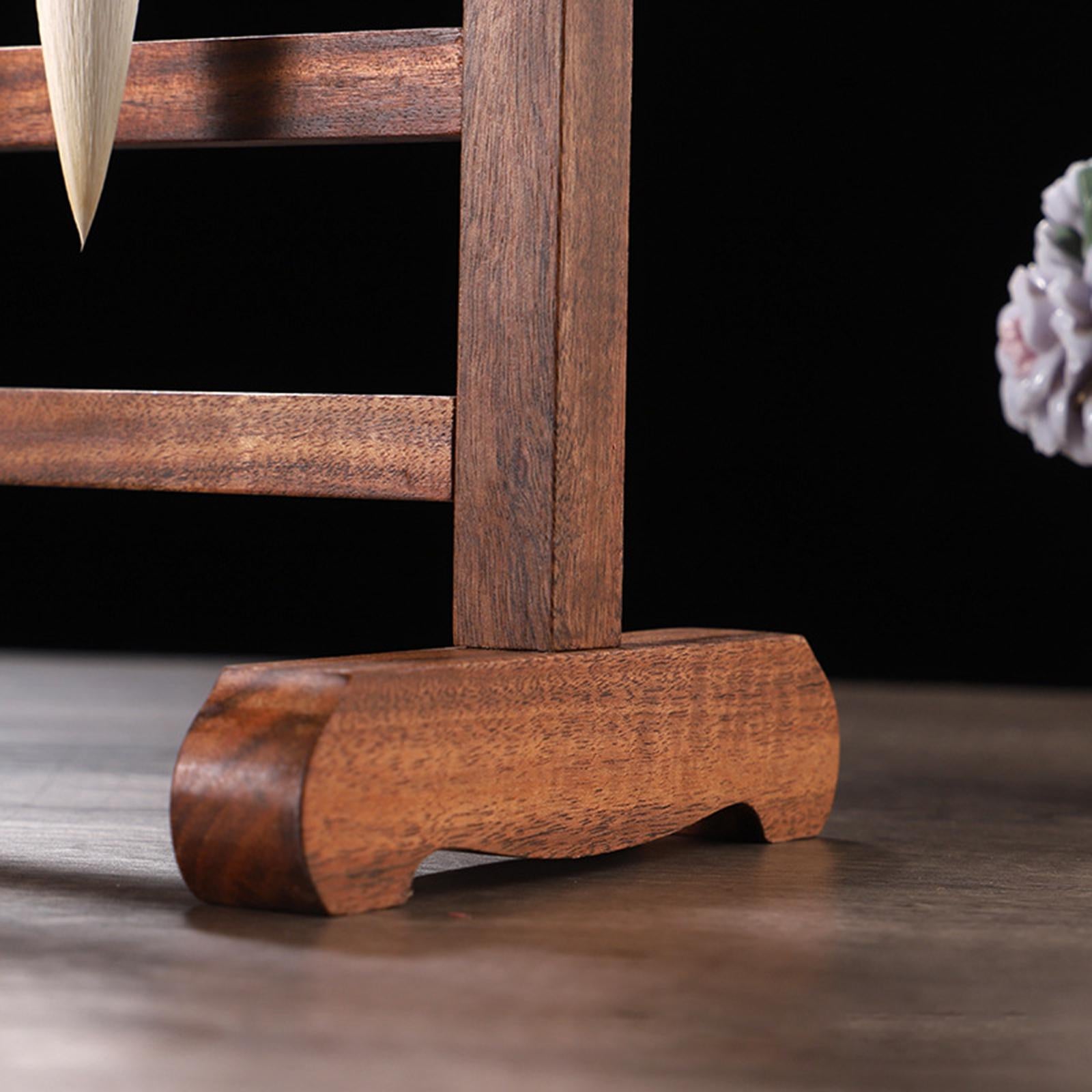 Calligraphy Brush Pen Holder 10 Hook Hanging Retro for Office Holiday Gifts Rosewood