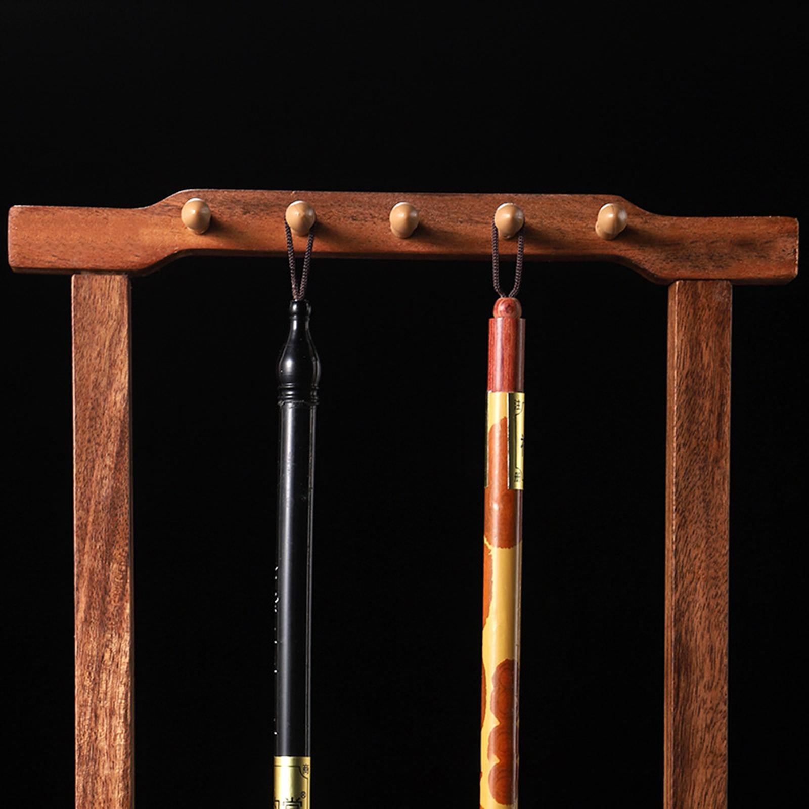 Calligraphy Brush Pen Holder 10 Hook Hanging Retro for Office Holiday Gifts Rosewood