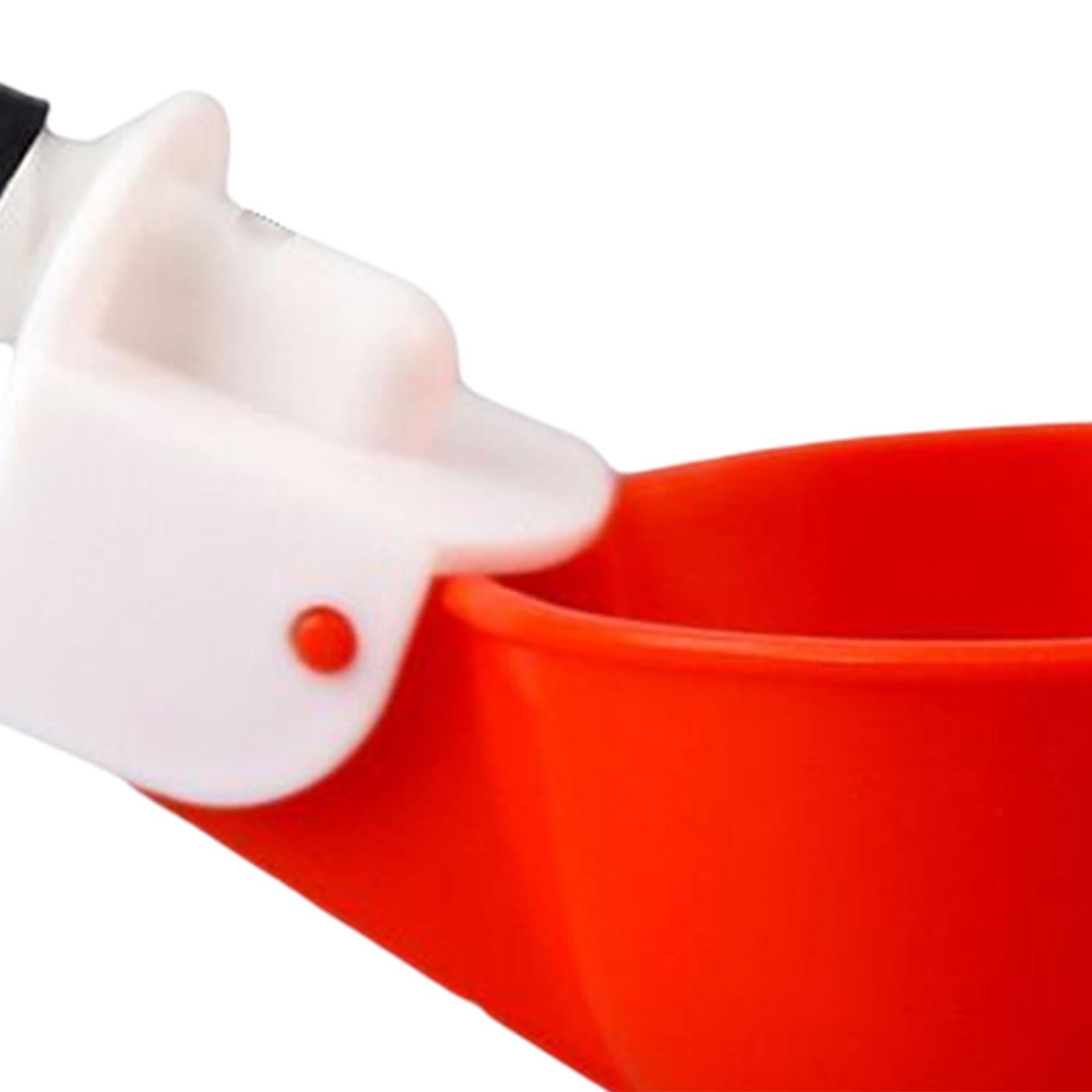 6Pcs Chicken Feeders Chicken Watering Cup Chicken Waterer for Birds Quail Red