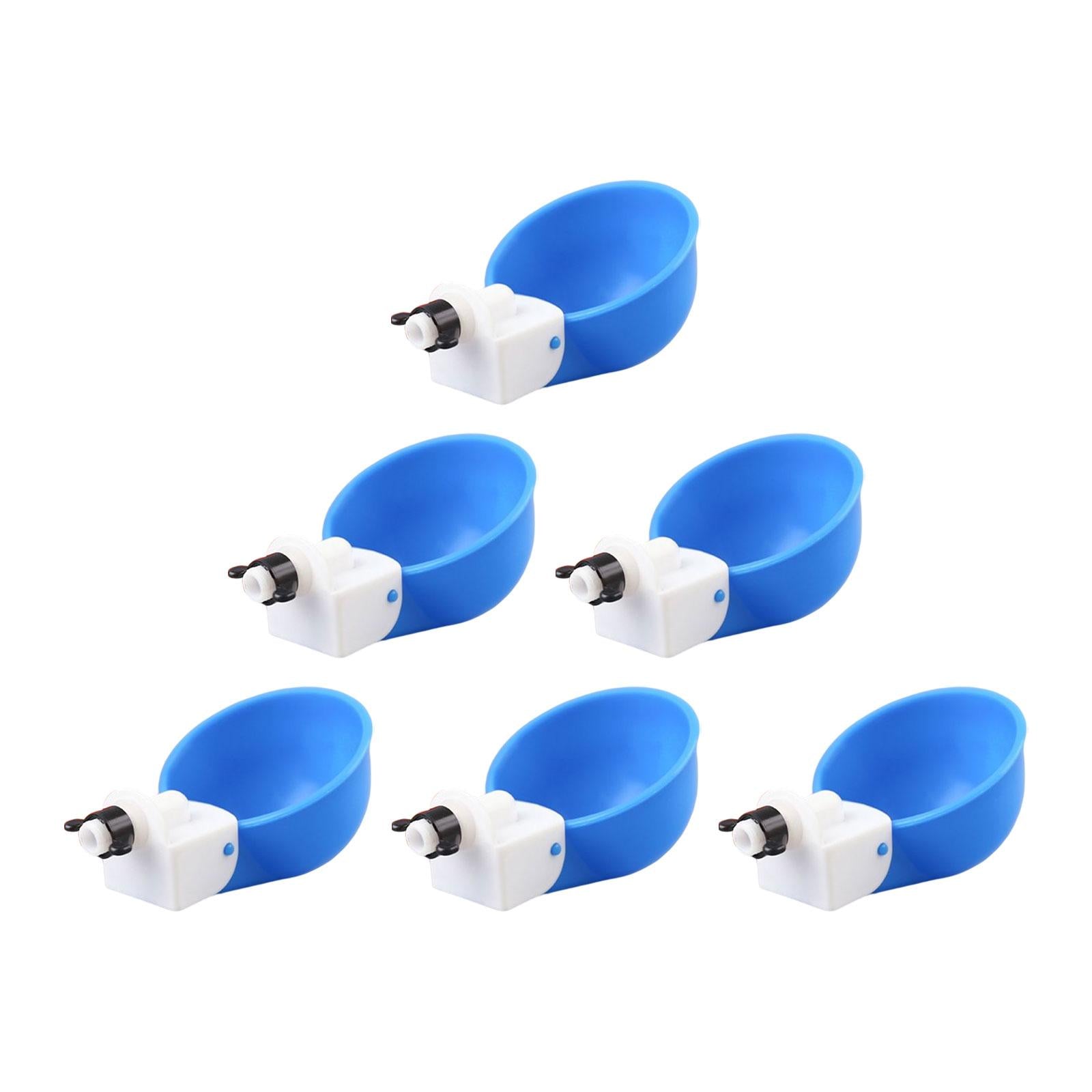 6Pcs Chicken Feeders Chicken Watering Cup Chicken Waterer for Birds Quail Blue