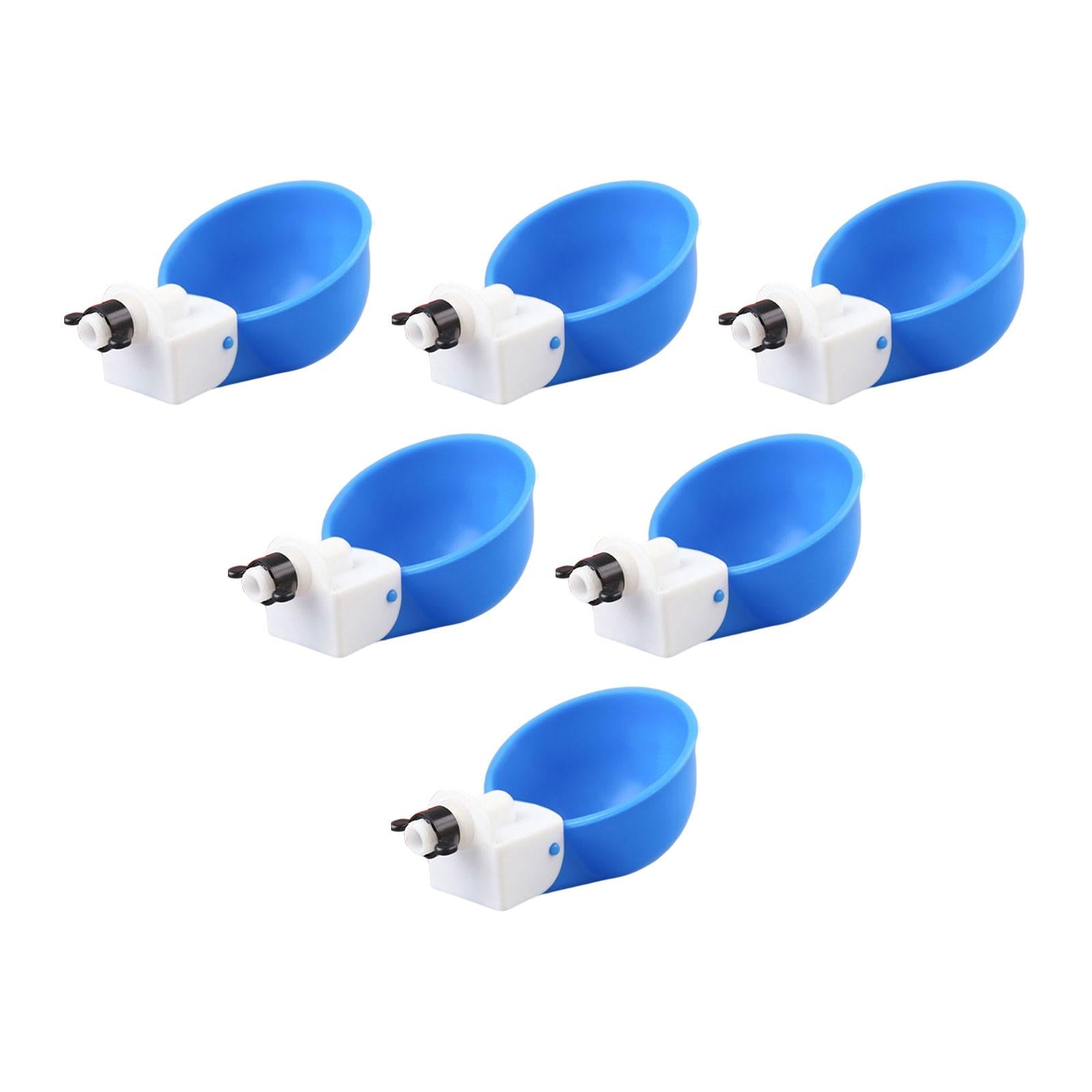 6Pcs Chicken Feeders Chicken Watering Cup Chicken Waterer for Birds Quail Blue