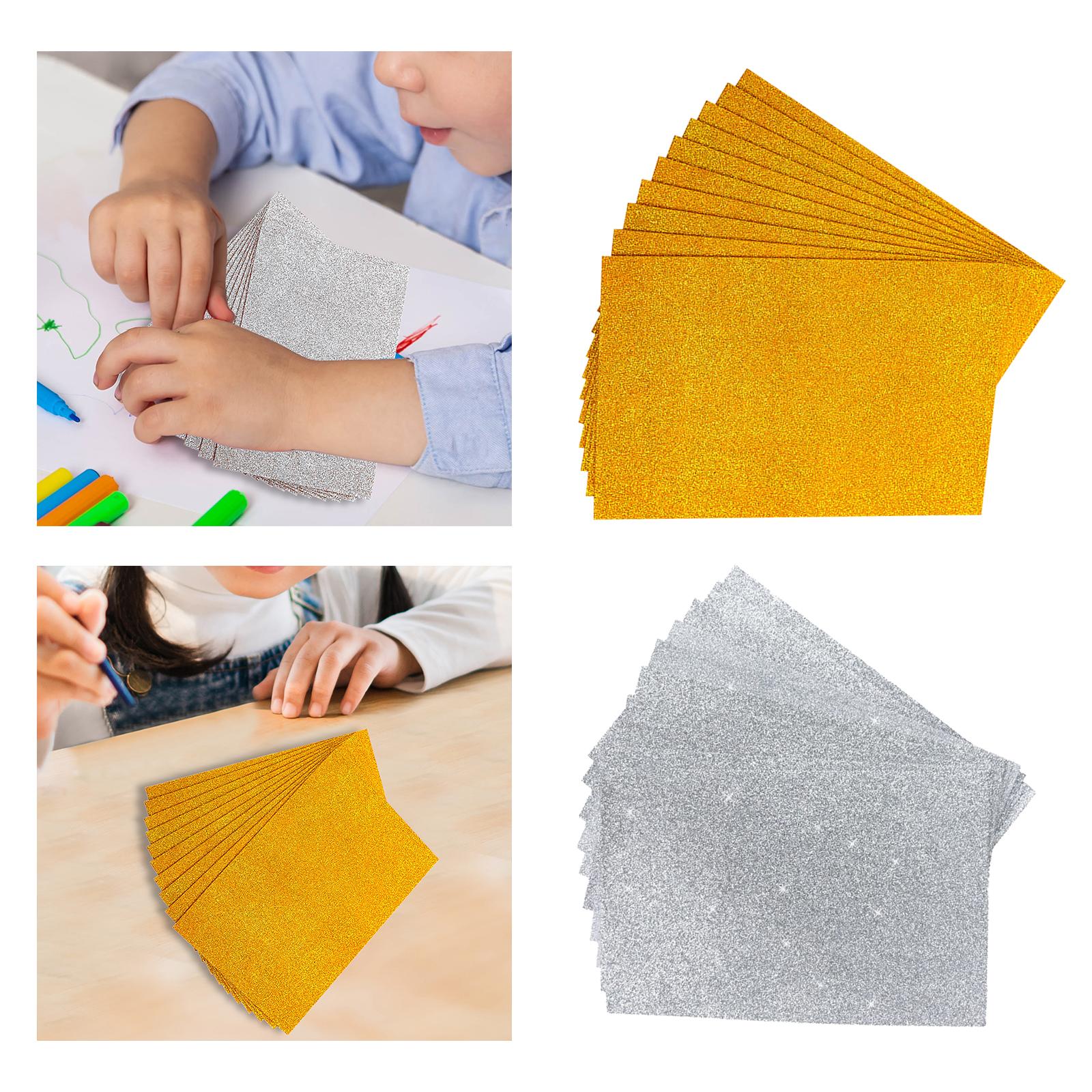 Glitter Sponge Paper Cardstock Scrapbooking for Collages Birthday Decor Golden