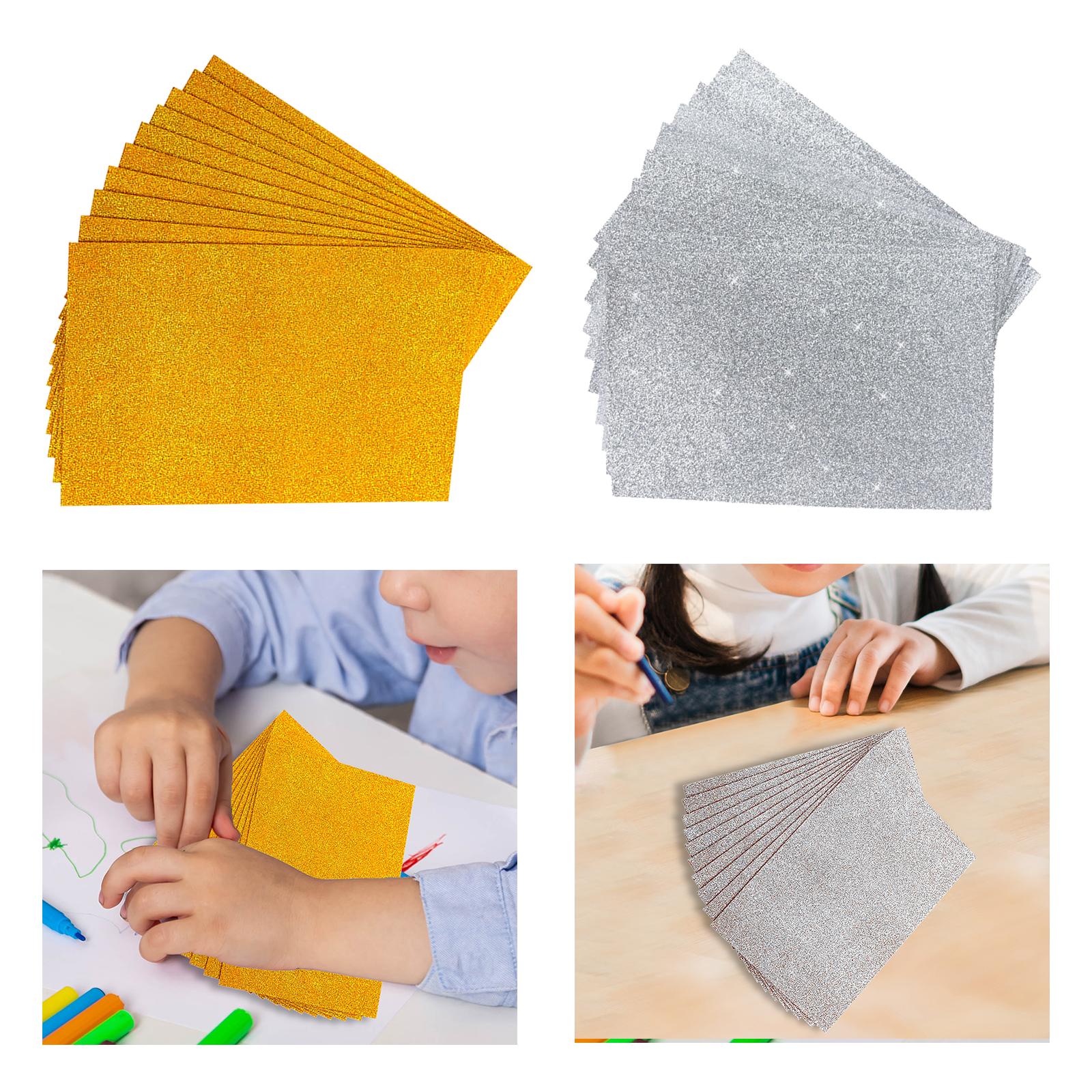 Glitter Sponge Paper Cardstock Scrapbooking for Collages Birthday Decor Golden