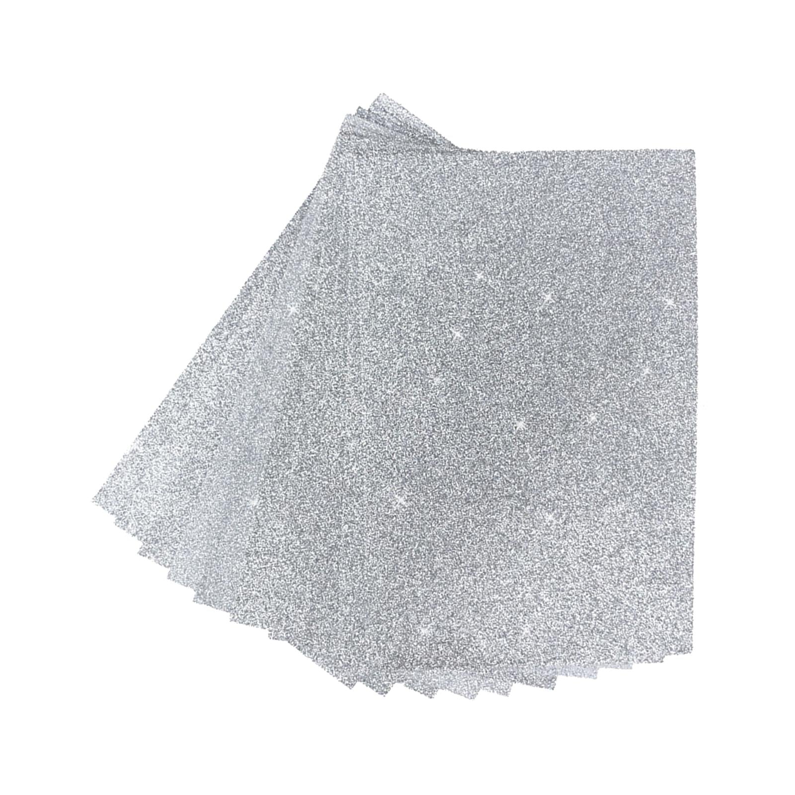 Glitter Sponge Paper Cardstock Scrapbooking for Collages Birthday Decor Silver
