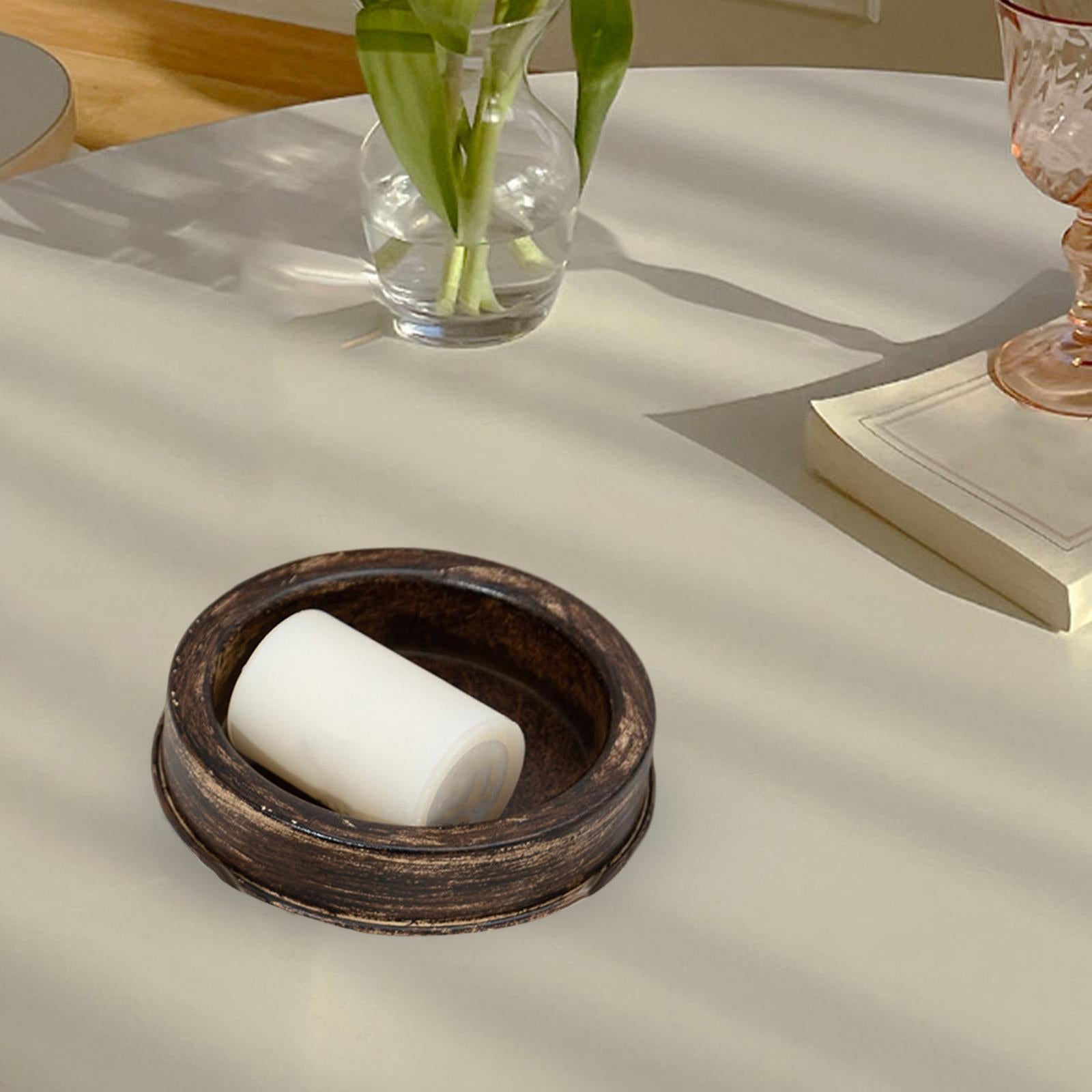 Farmhouse Candle Holder Tray Decoration Rustic for Home Countertop Bathroom Small