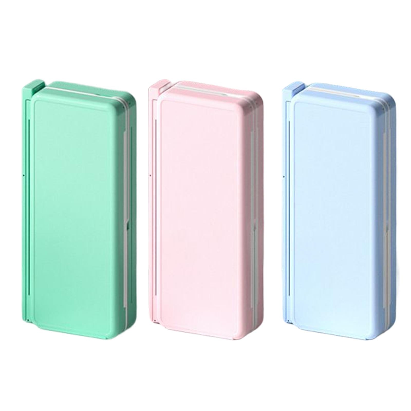 2in1 Book Stand Pencil Box Foldable Page Clips Table Home Textbook Blue