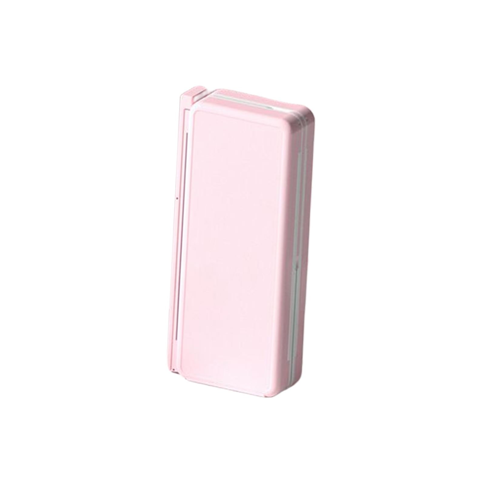 2in1 Book Stand Pencil Box Foldable Page Clips Table Home Textbook Pink