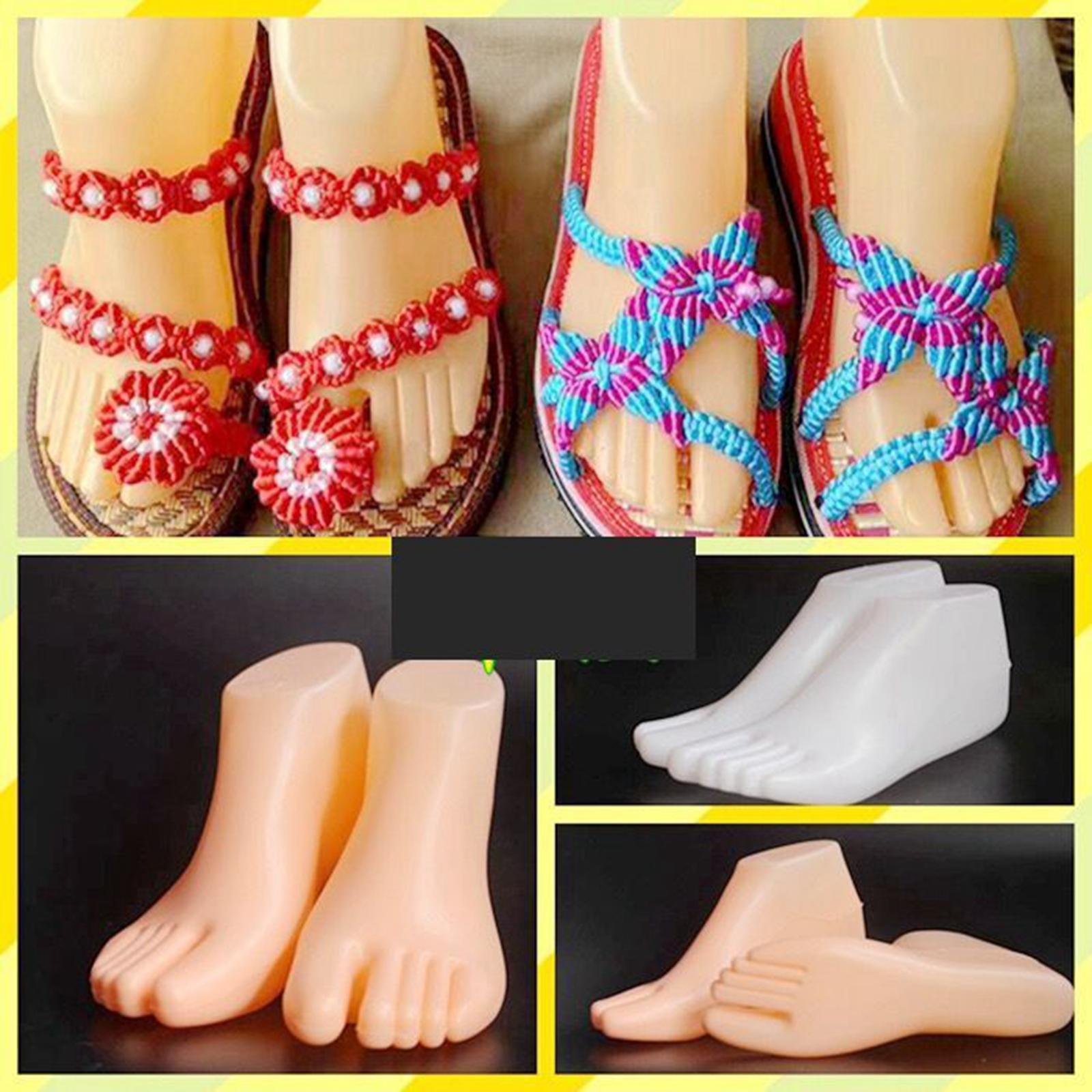 1 Pair Mannequin Modeling Feet for Ankle Bracelet Socks Model Display Stand Women
