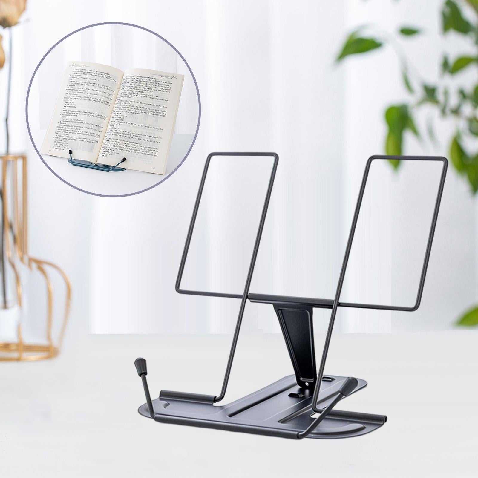 Portable Cookbook Holder Organizer Display Lightweight for Reading Cookbooks Black