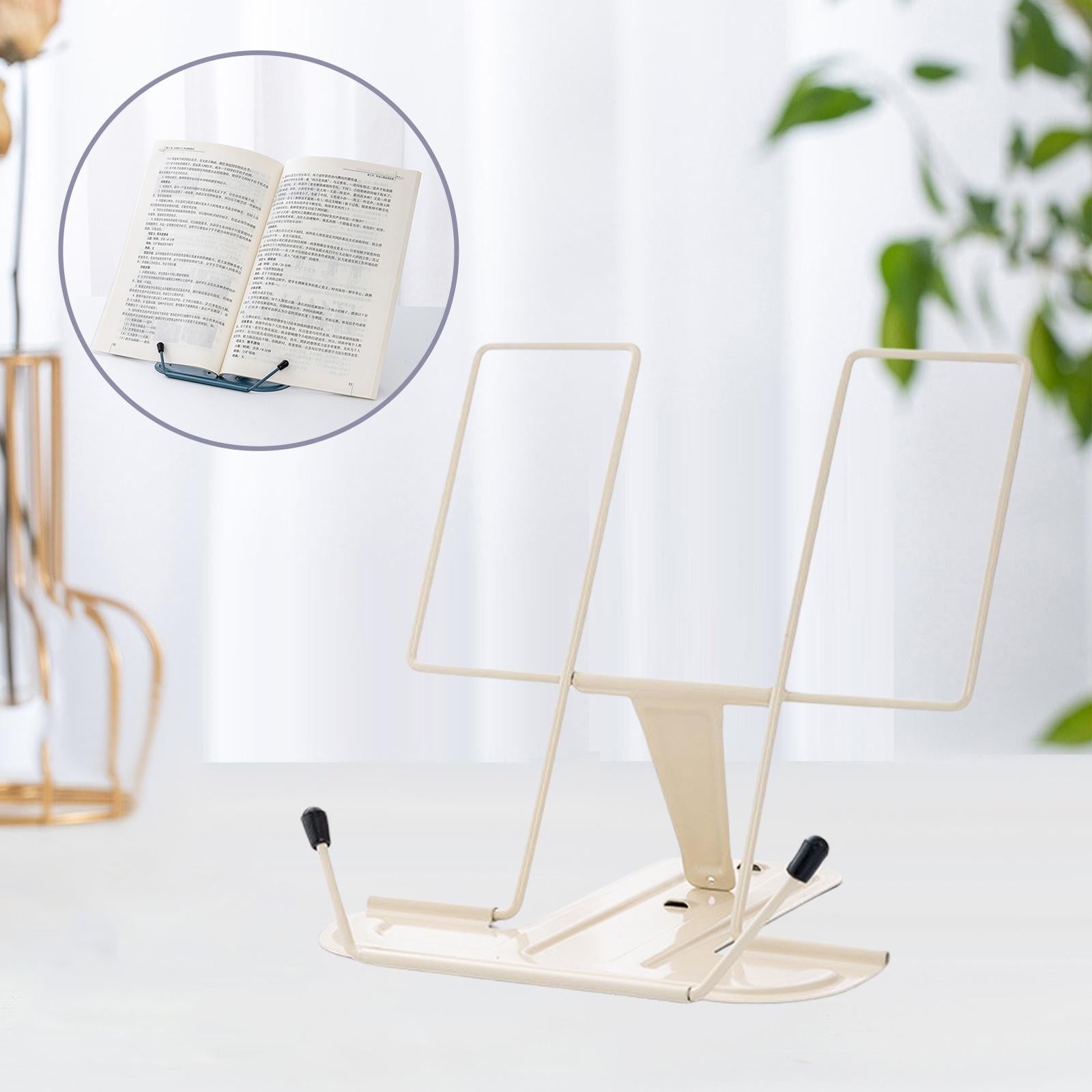 Portable Cookbook Holder Organizer Display Lightweight for Reading Cookbooks White