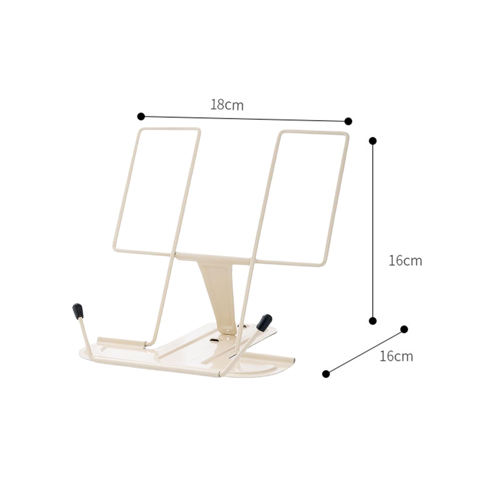 Portable Cookbook Holder Organizer Display Lightweight for Reading Cookbooks White