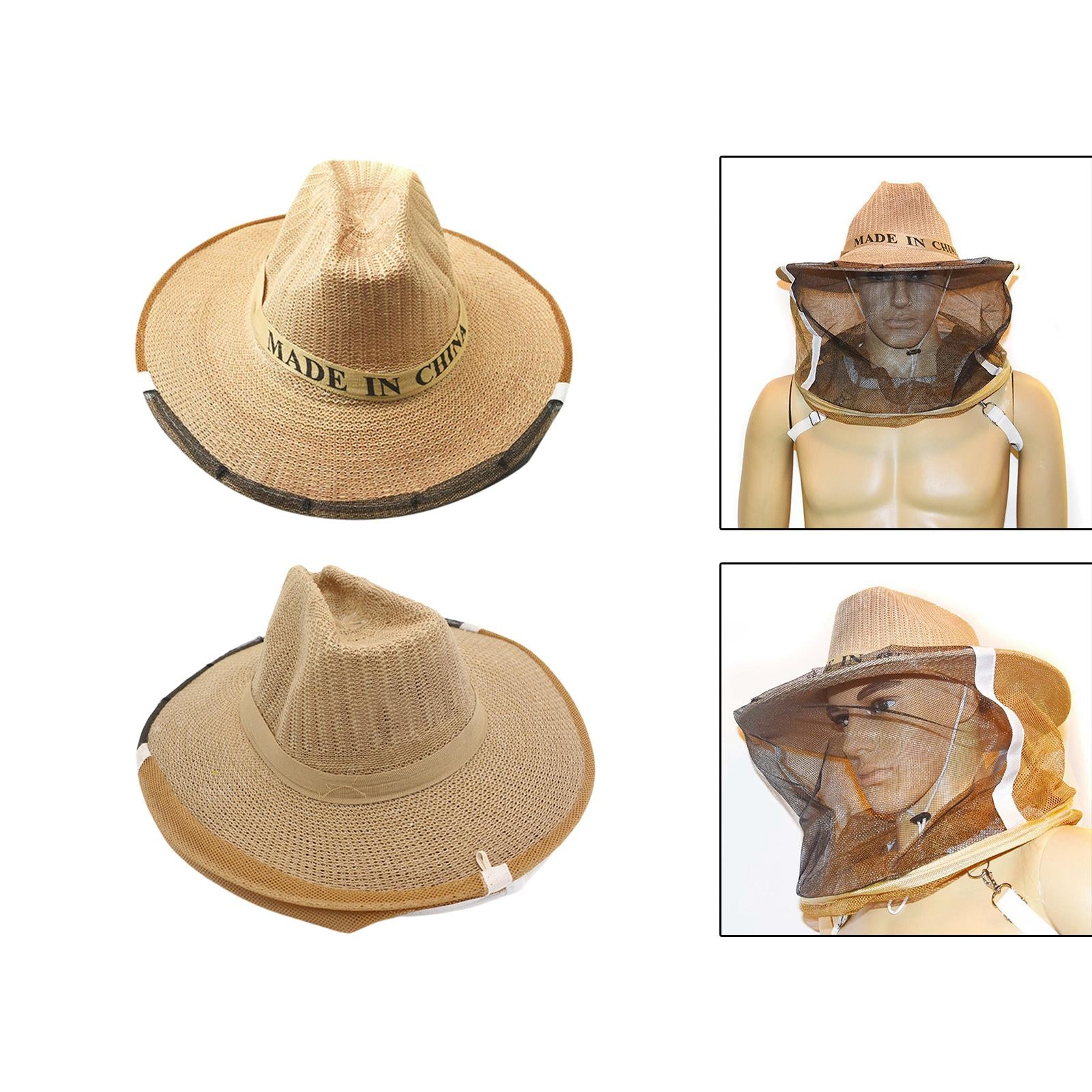 Beekeeper Veil Hat Cowboy Hat for Beginner Fishermen Professional Beekeeper A