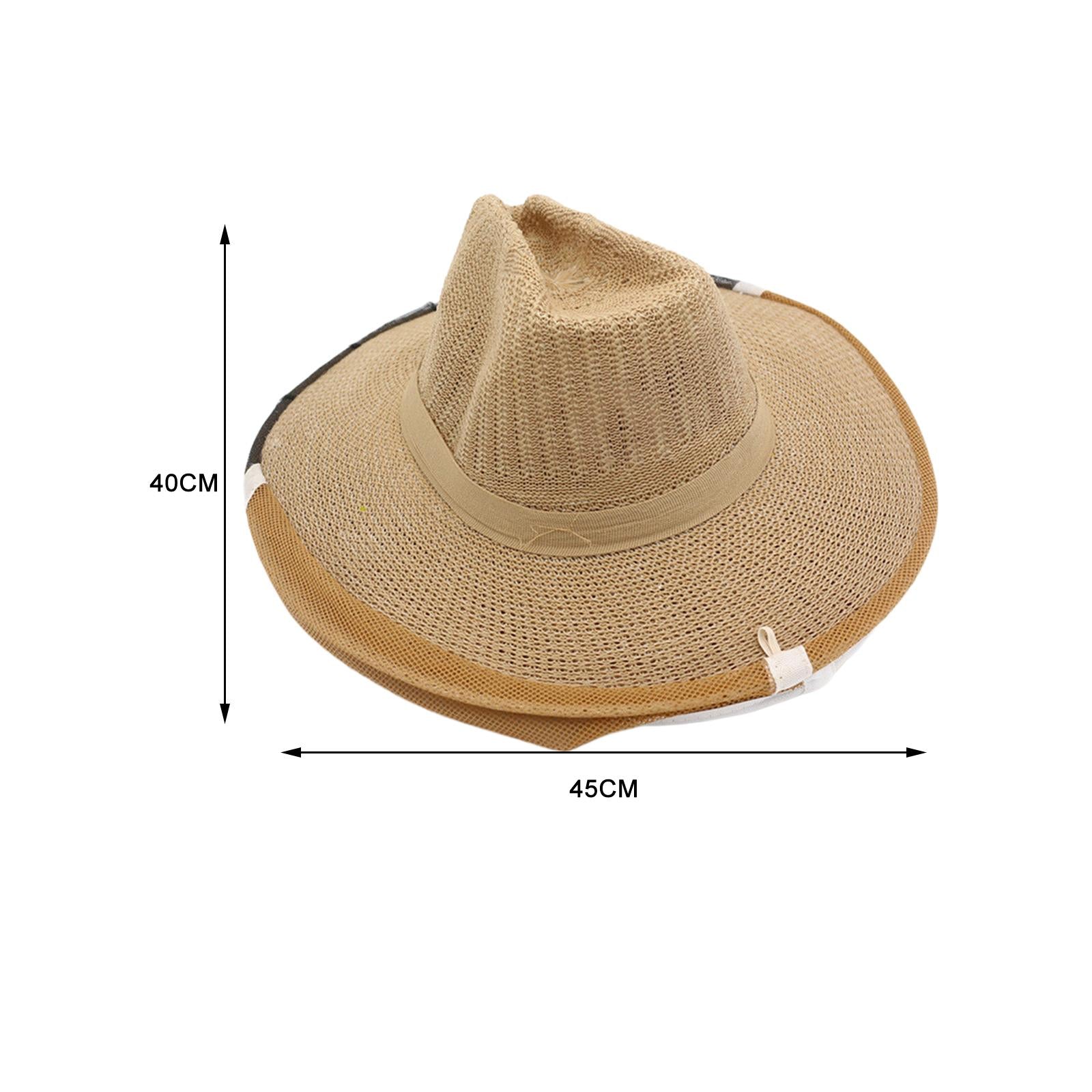 Beekeeper Veil Hat Cowboy Hat for Beginner Fishermen Professional Beekeeper B