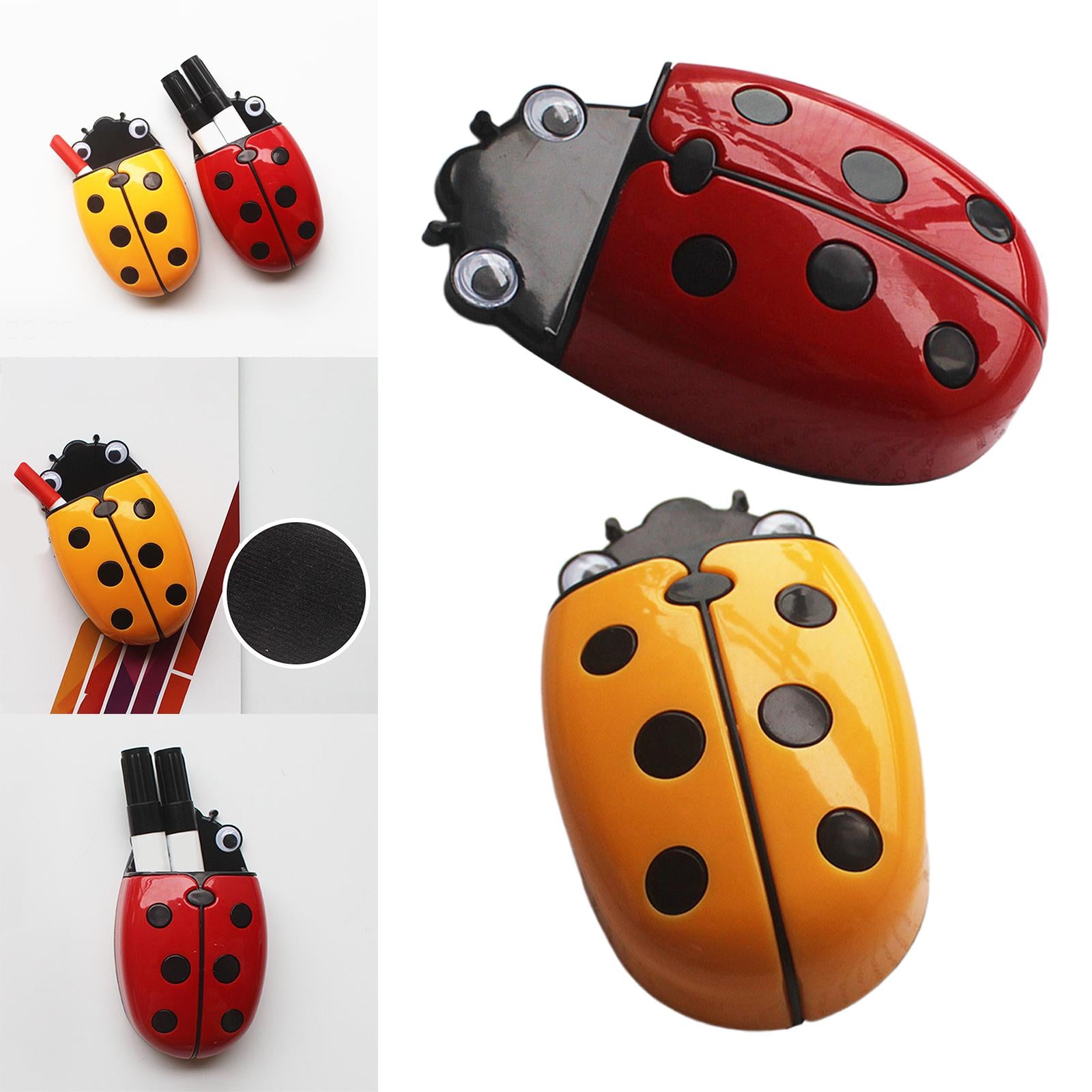 Magnetic Dry Erase Marker Holder with Ladybug Shape 2in1 for Workshop Office Red