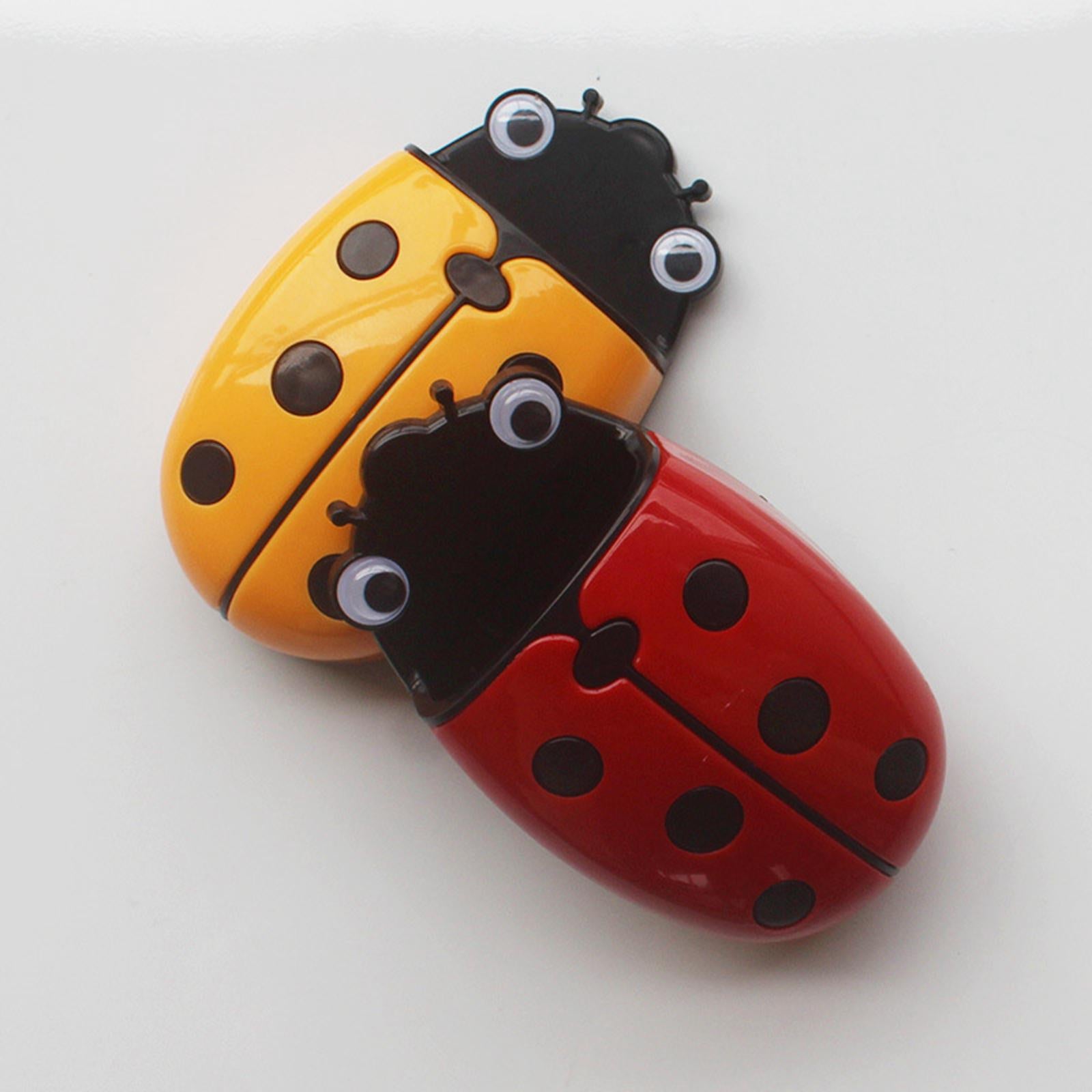 4xMagnetic Dry Erase Marker Holder with Ladybug Shape 2in1 for Workshop Office Yellow
