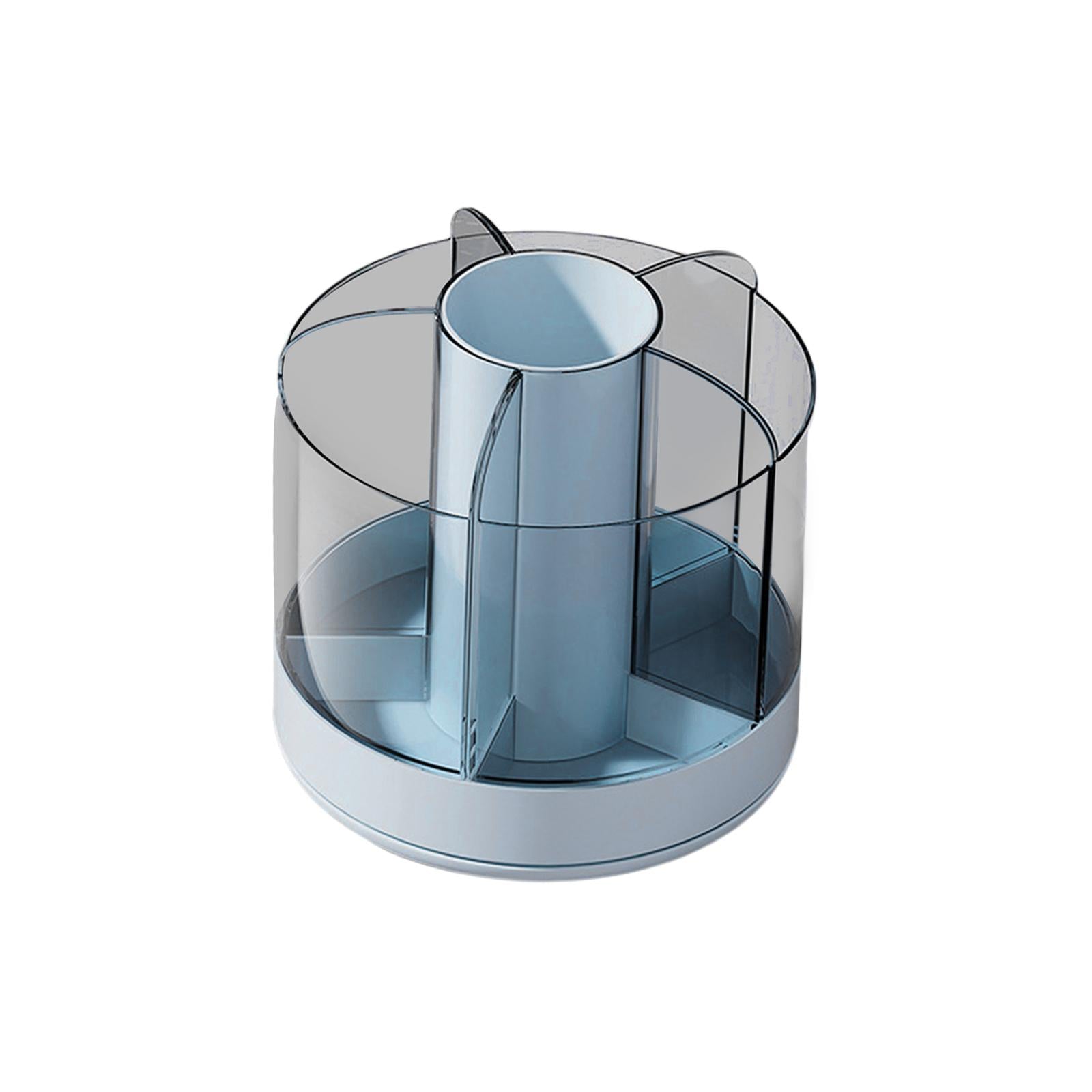 Pencil Holder Cup for Desk Cosmetics Brush Holder Clear for Office Supplies Blue