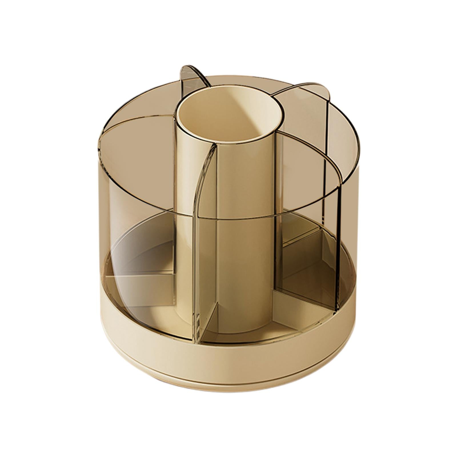 Pencil Holder Cup for Desk Cosmetics Brush Holder Clear for Office Supplies Yellow