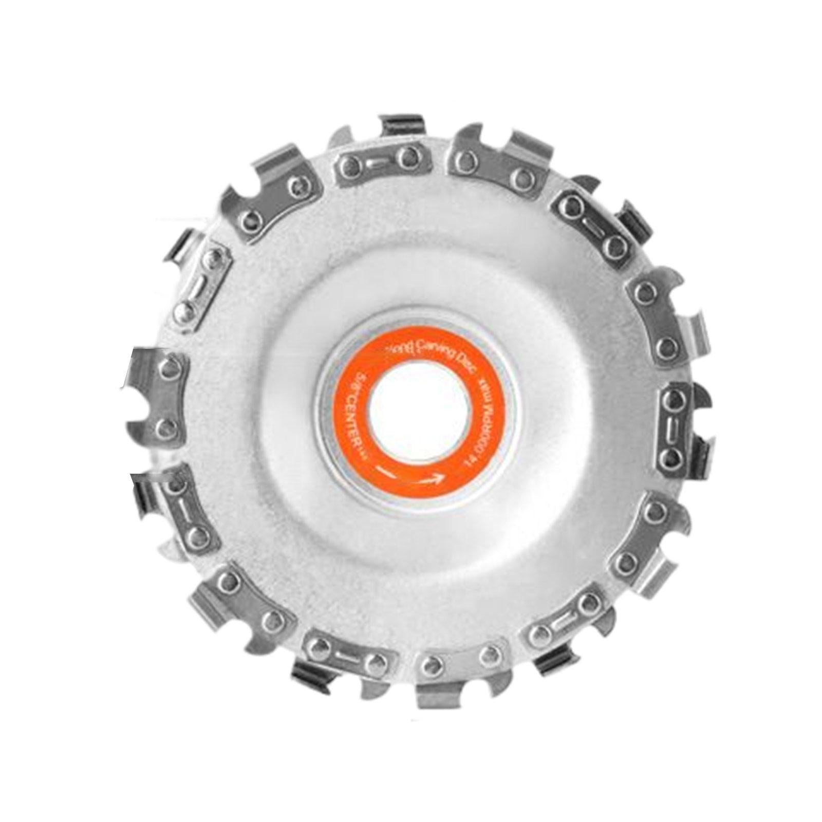 4xPortable Wood Carving Chain Disc Attachment for Shaping Carving Polishing 4 inch 14 tooth