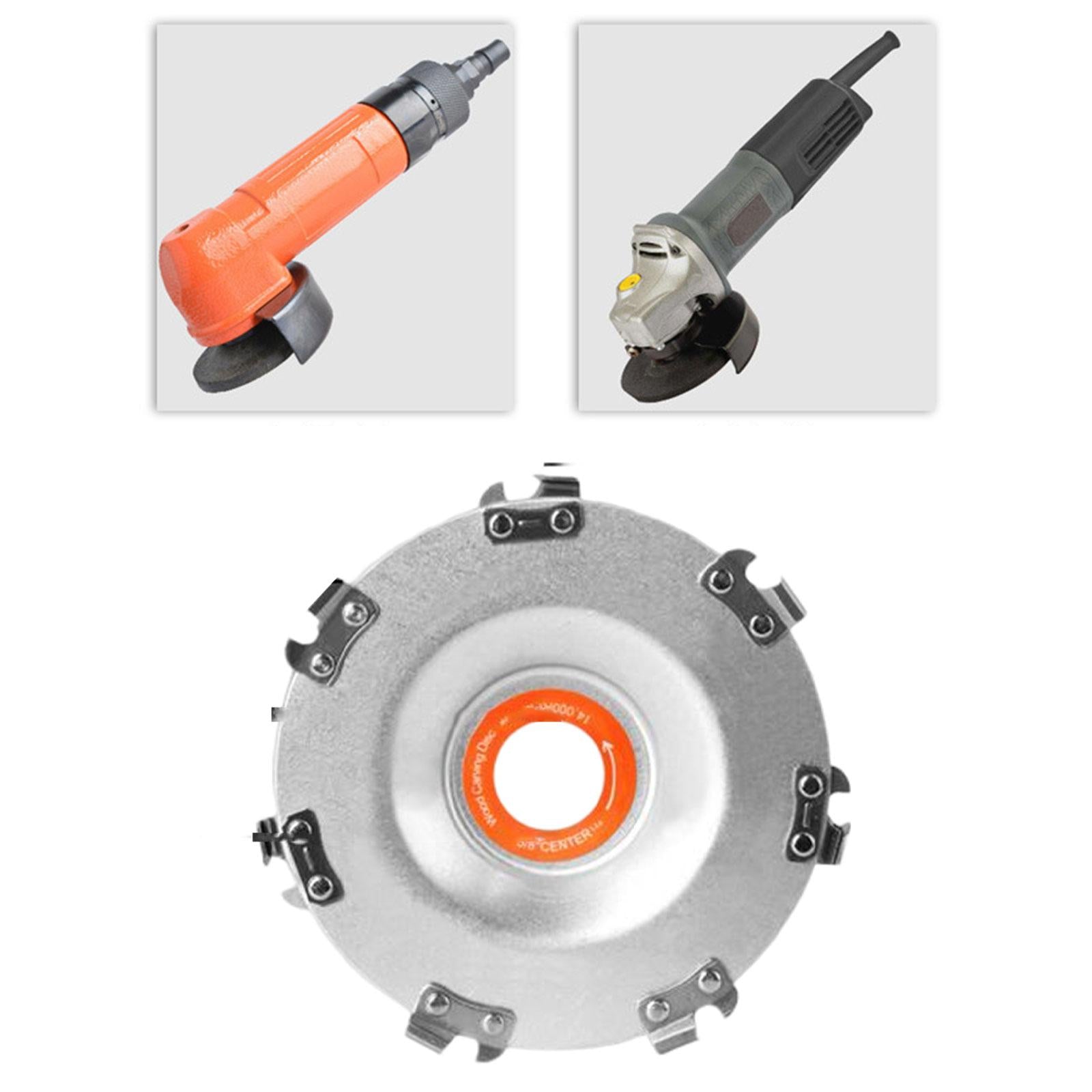 6xPortable Wood Carving Chain Disc Attachment for Shaping Carving Polishing 4 inch 14 tooth