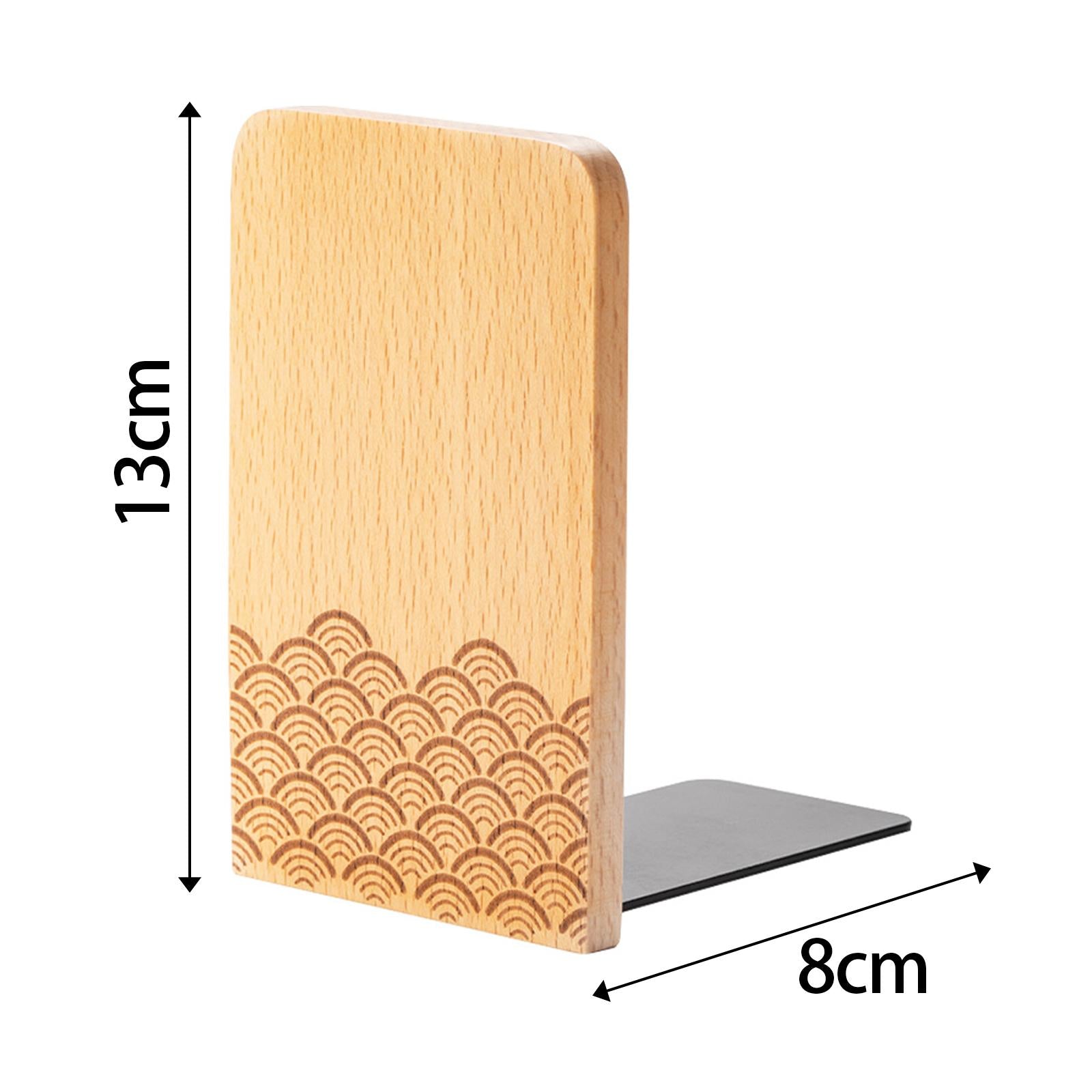 Books Stopper Book Support Non Skid Wooden Bookend for Heavy Books Room