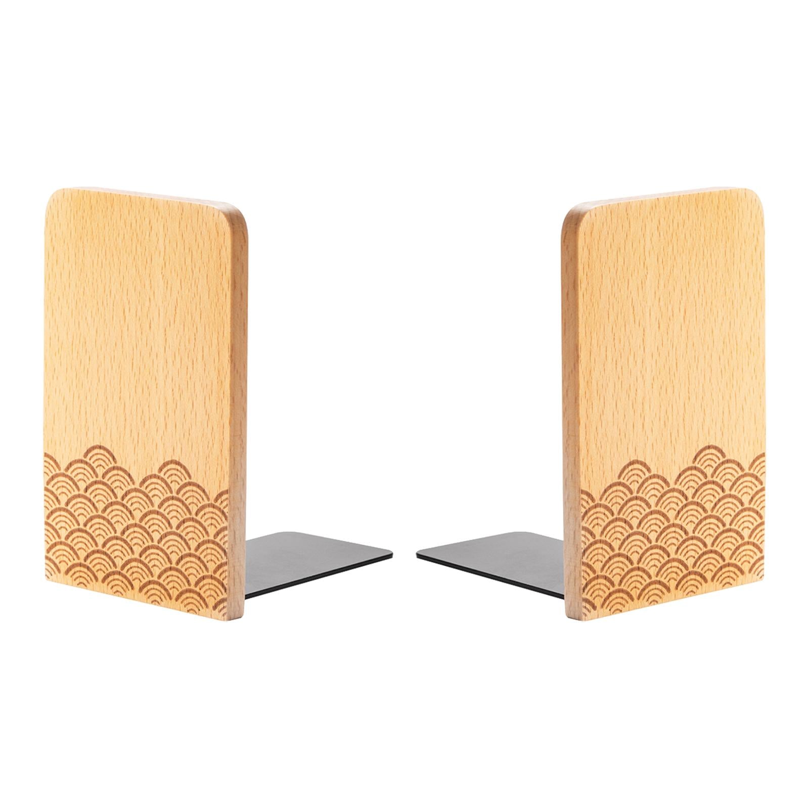 Books Stopper Book Support Non Skid Wooden Bookend for Heavy Books Room