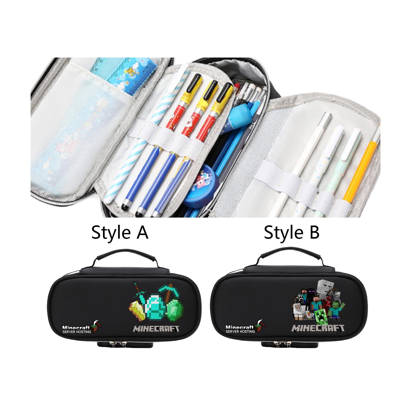 Marker Pen Pouch Zipper Office Organizer Bag Portable for School Grils Boys Style A