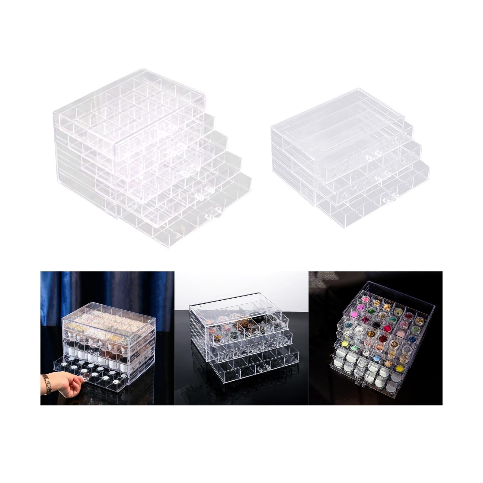 Clear Plastic Storage Box Dustproof Multifunctionl Container for Bathroom 5 Tire