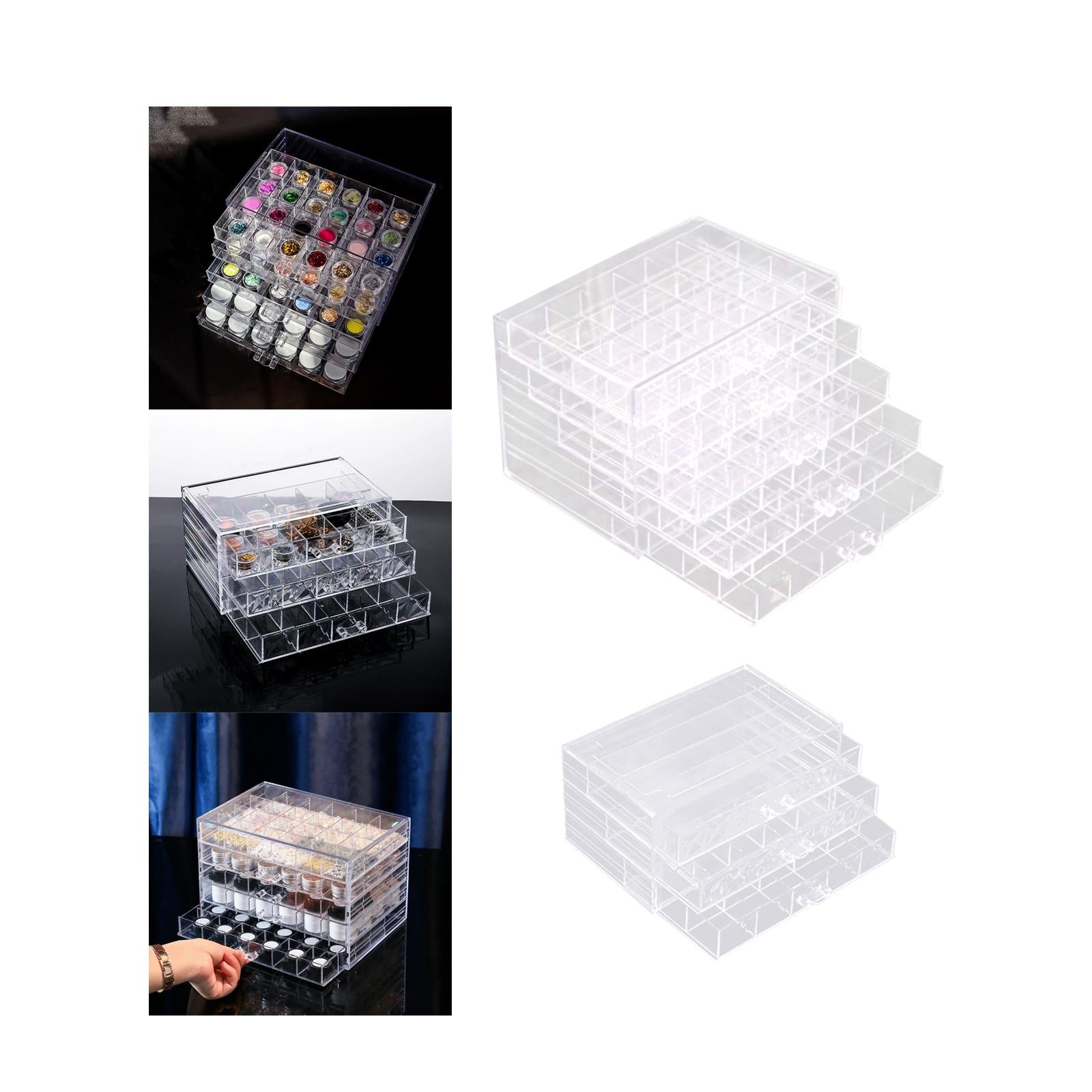Clear Plastic Storage Box Dustproof Multifunctionl Container for Bathroom 5 Tire