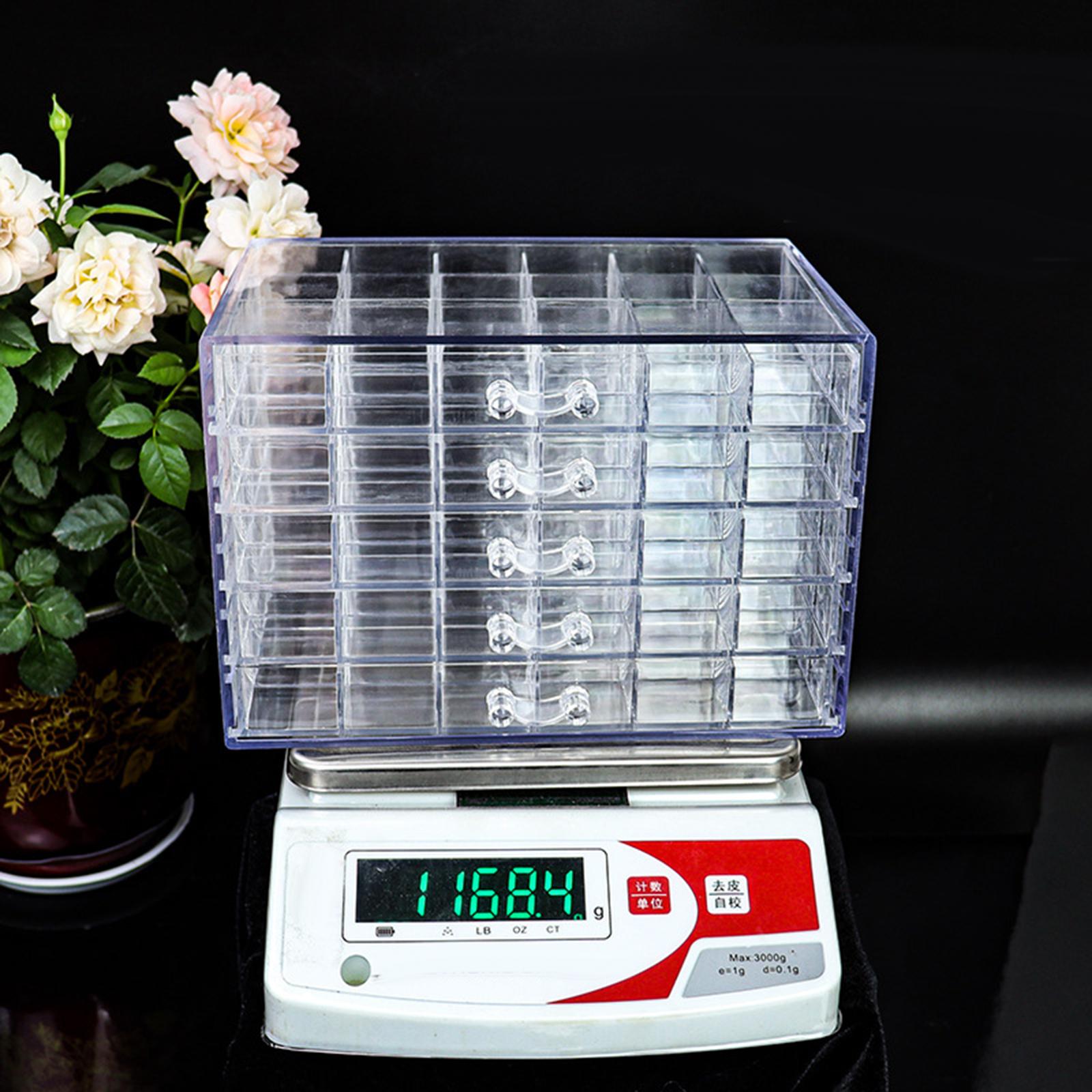 Clear Plastic Storage Box Dustproof Multifunctionl Container for Bathroom 5 Tire