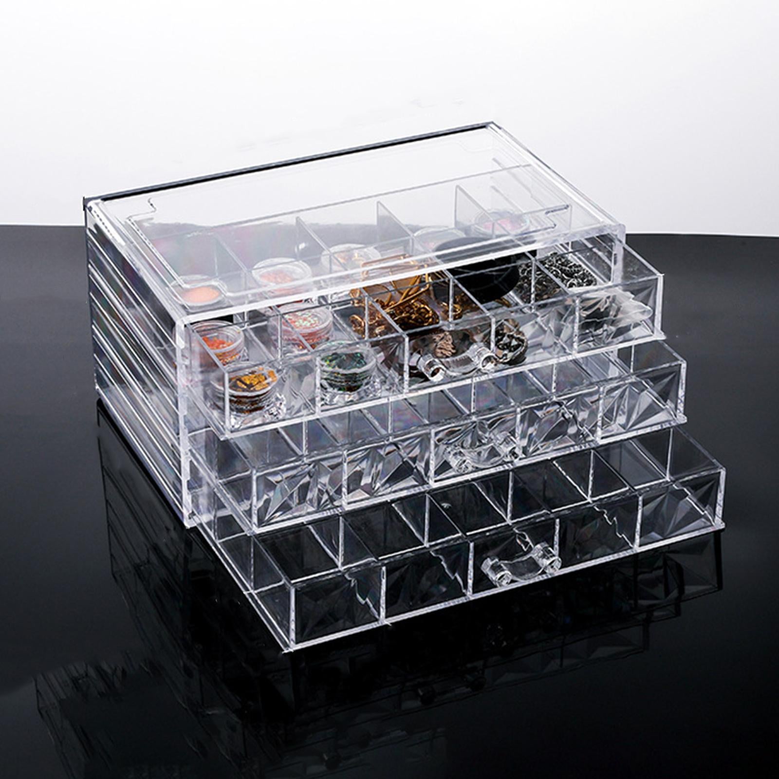 Clear Plastic Storage Box Dustproof Multifunctionl Container for Bathroom 3 Tire