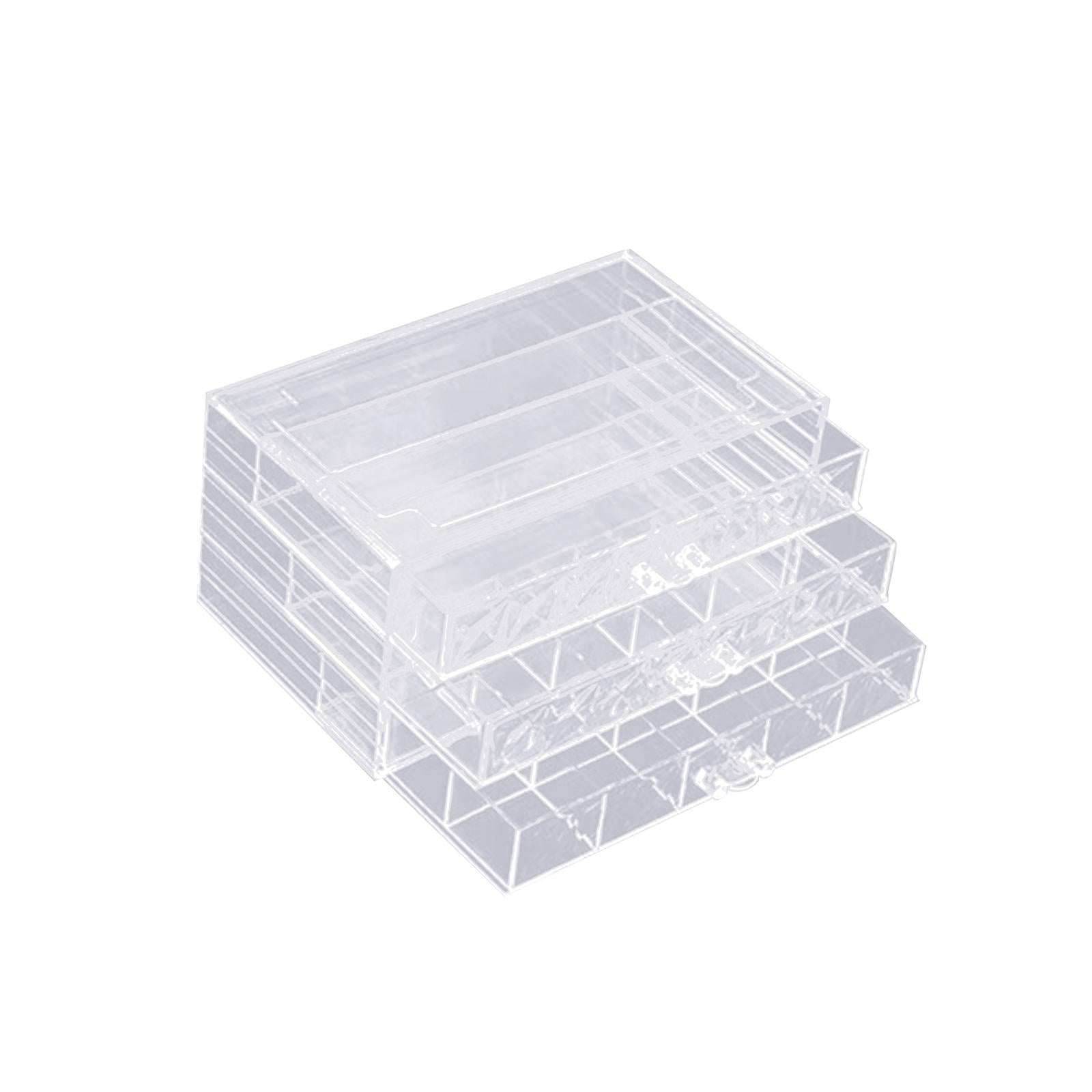 Clear Plastic Storage Box Dustproof Multifunctionl Container for Bathroom 3 Tire